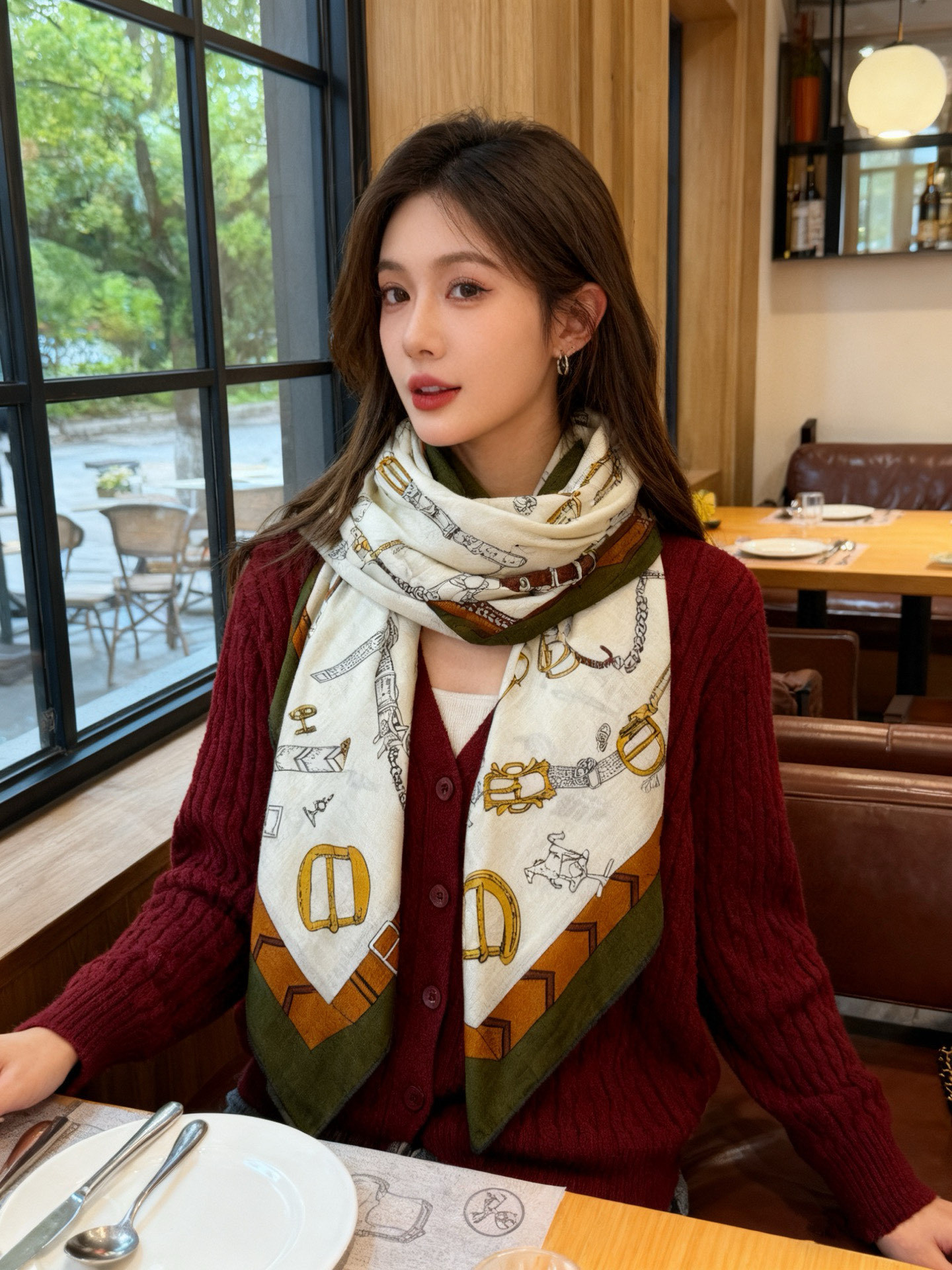 羊绒新款🆕👏👏买了都说好看‼️推荐💕爱马仕双面同色羊绒方巾【跃动的马儿双面同色140】,顶级工艺超值‼️