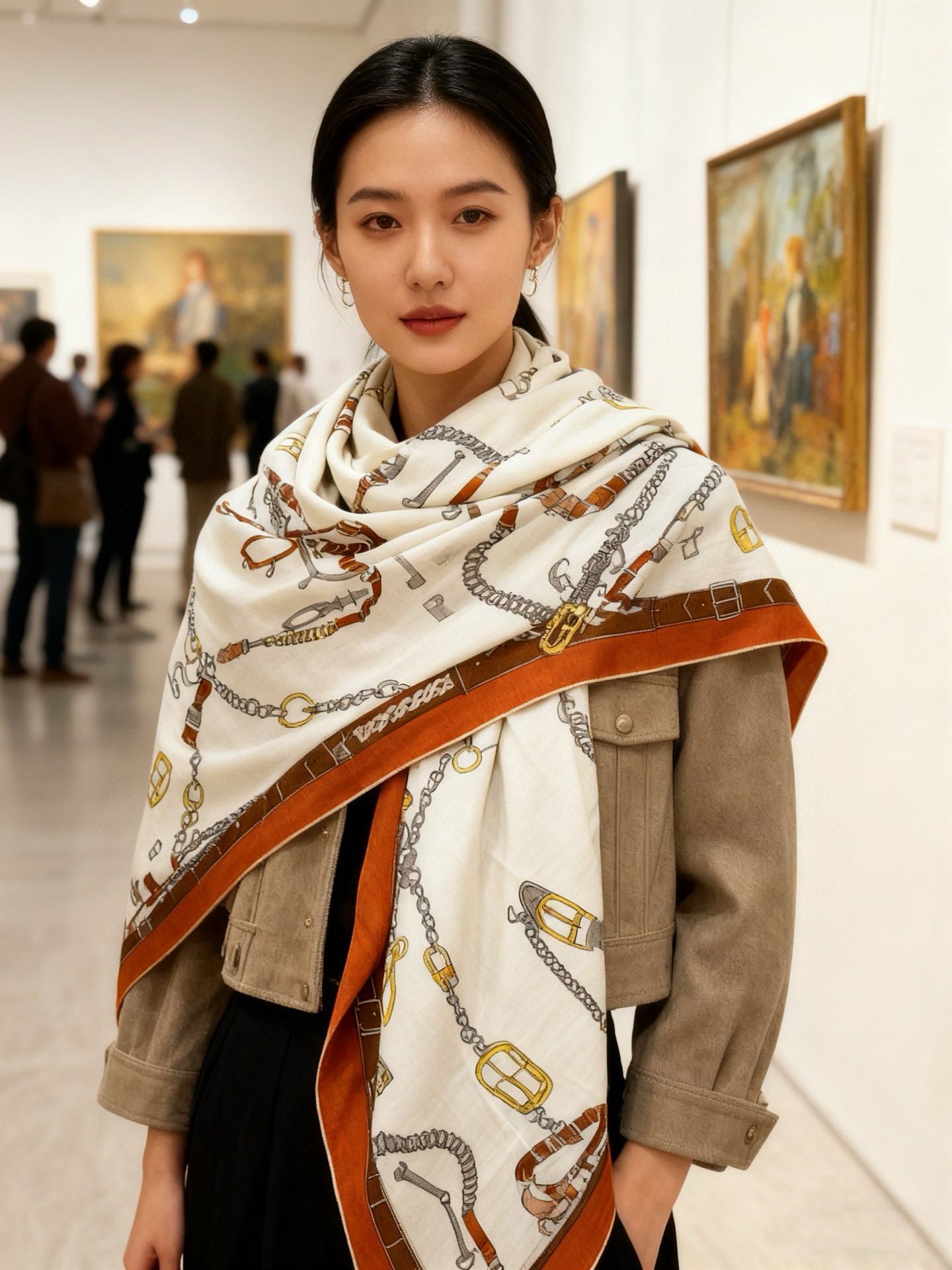 羊绒新款🆕👏👏买了都说好看‼️推荐💕爱马仕双面同色羊绒方巾【跃动的马儿双面同色140】，顶级工艺超值‼️