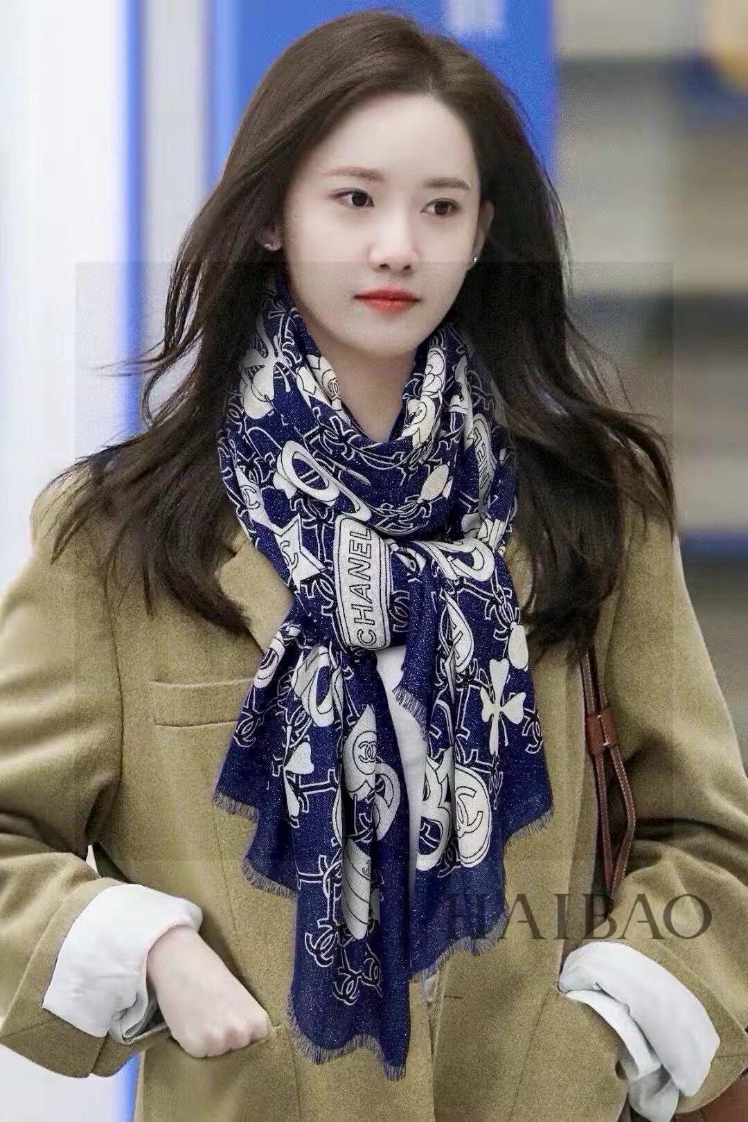 上新🌟 会发光发亮的围巾 💄💋新款客供银线💖羊绒面料长巾 😘美翻了[流泪]【手绘LOGO银线长巾】御用殿