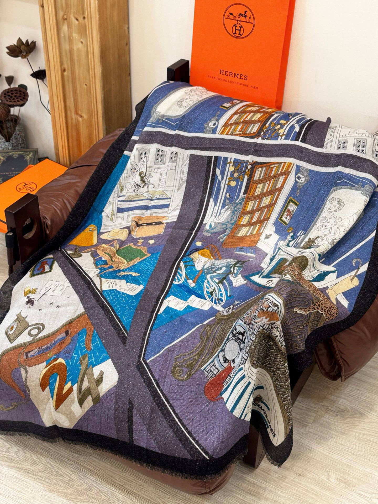 会发光发亮的围巾 爱马仕 专柜同步 买了都说好看羊绒印花‼️推荐💕顶级工艺超值‼️爱马仕专柜爆款🎁🎁羊绒