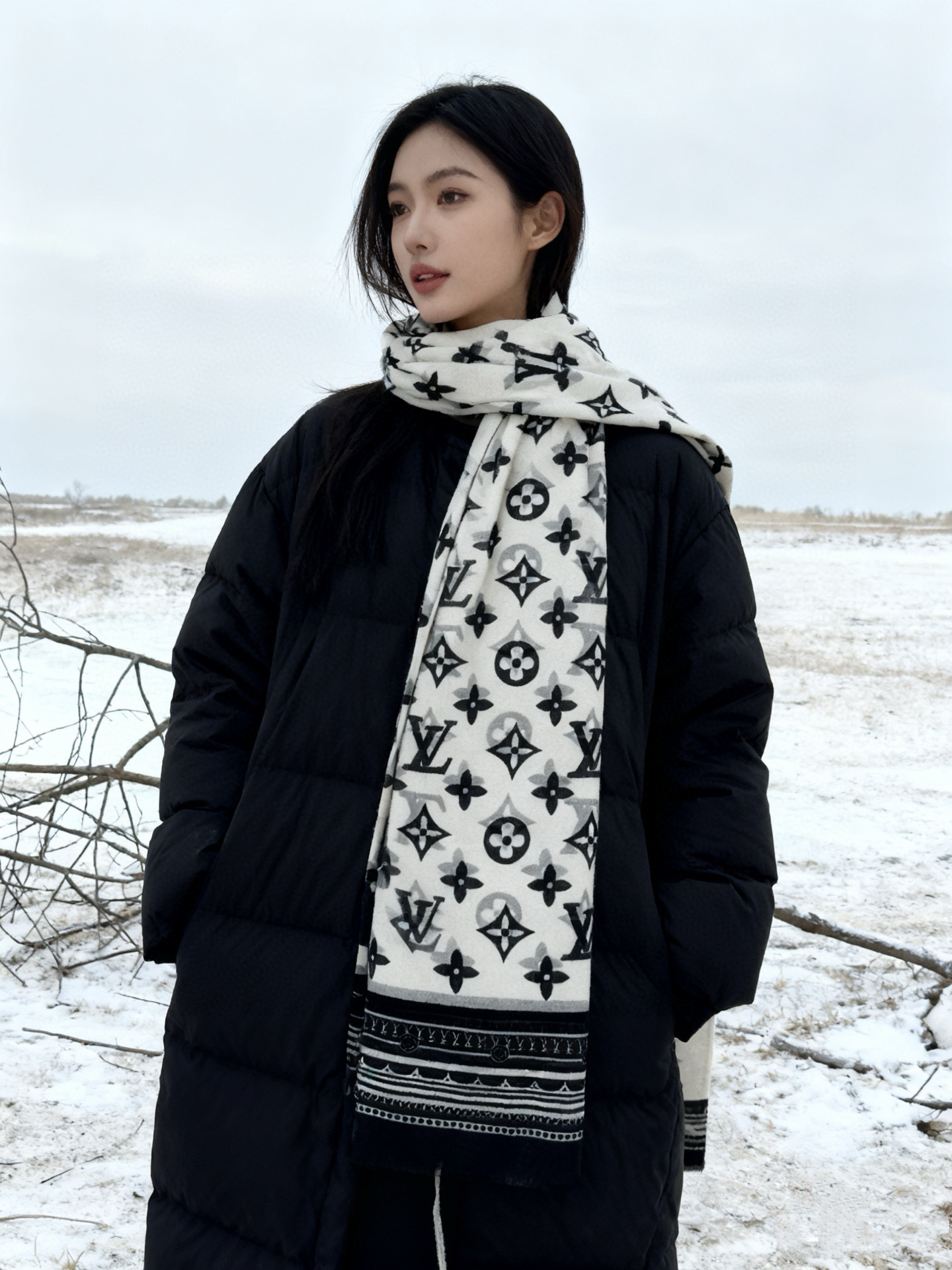 又时髦又百搭！LV新款老花长巾】提升气质和品味的好单品！！四季必备！！真的无敌实用！！Lv难得的羊绒长巾