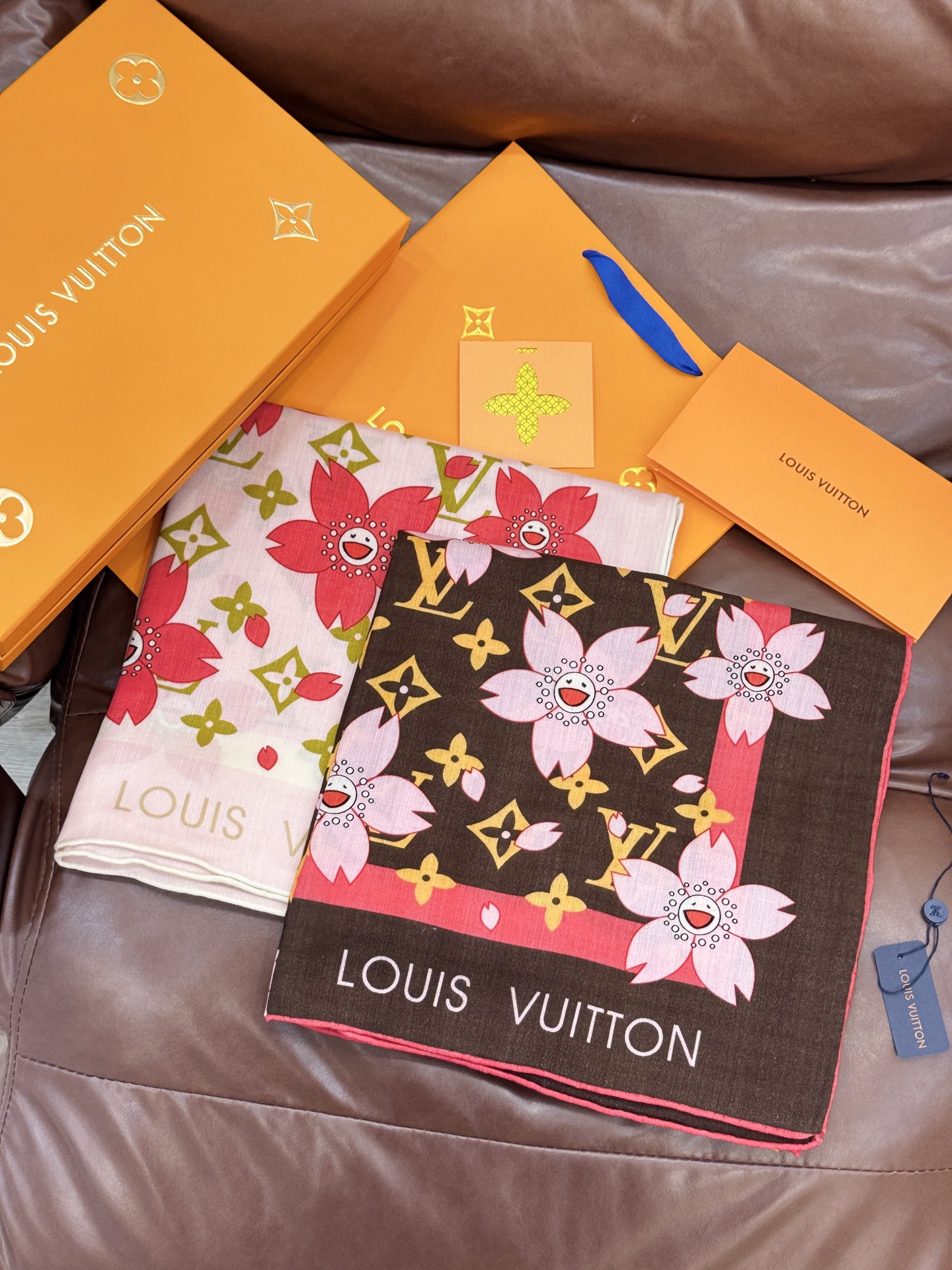 LV x TM MONOGRAM CHERRY BLOSSOM 【140顶级丝绒双面同色披肩】本款丝绒披