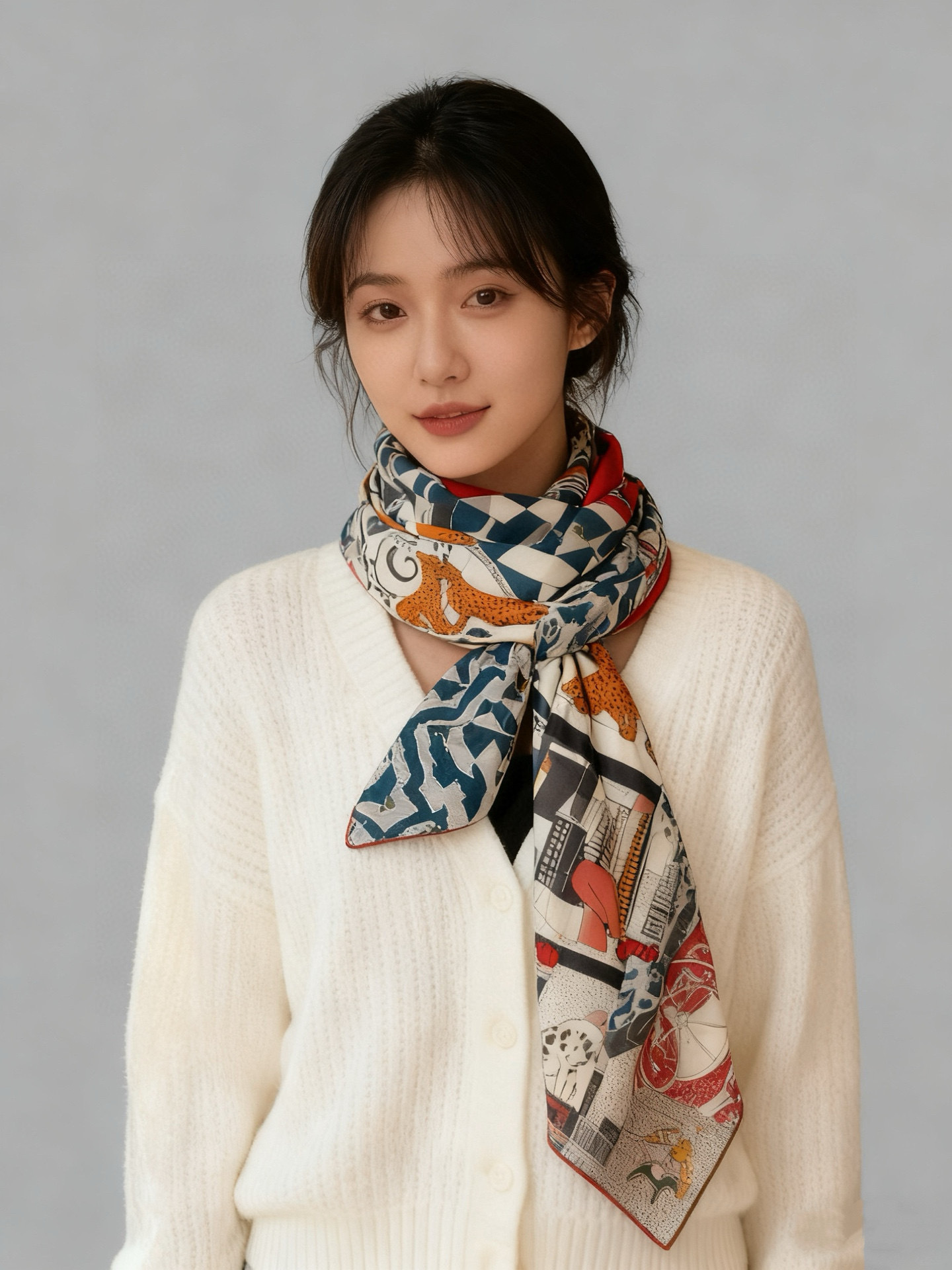 💟2025年秋冬抢先 上新💞【双面同色丝绒方巾】手工卷边山羊绒和真丝混纺披肩(70%羊绒,30%桑蚕丝)