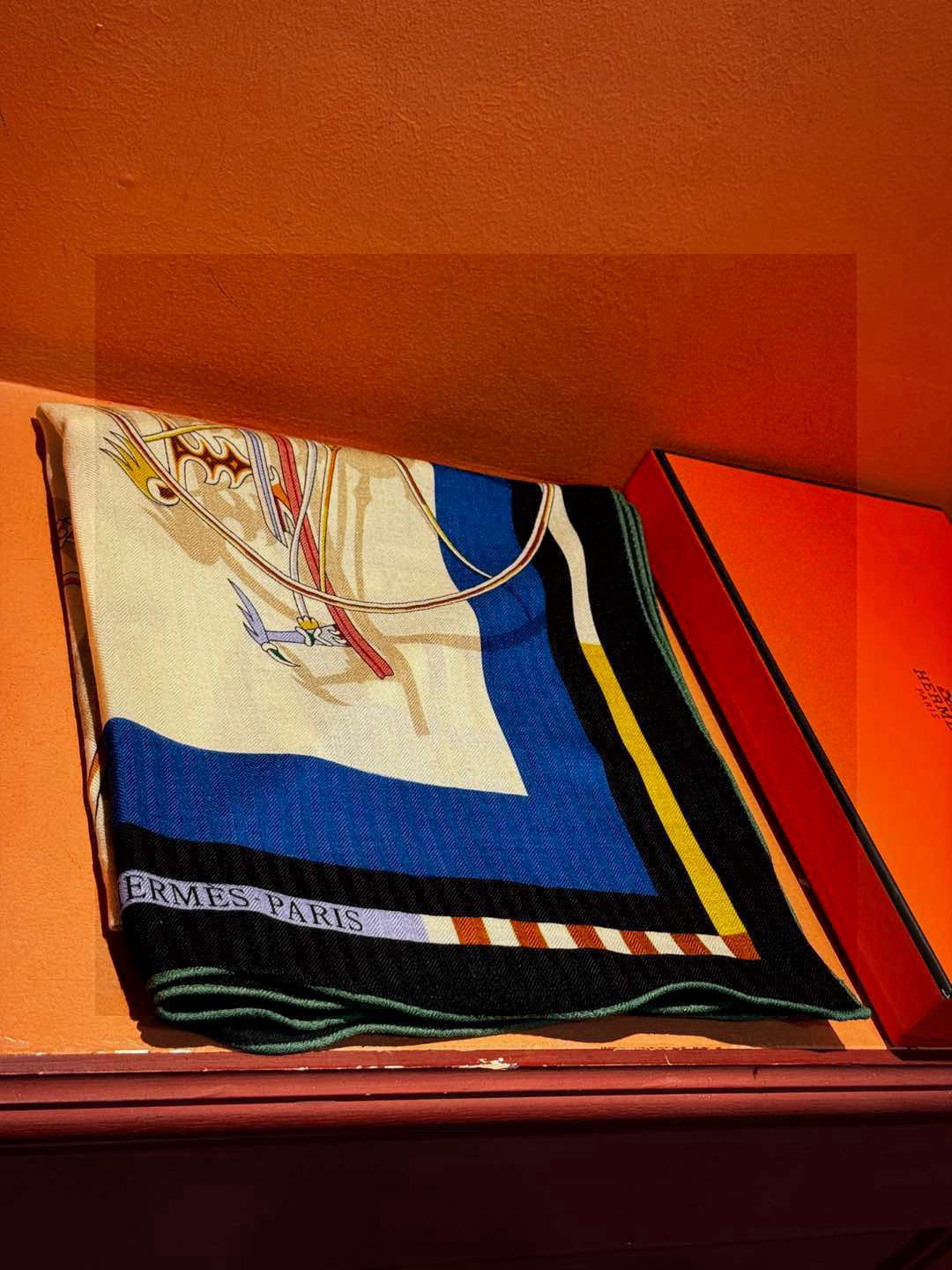 ❄️【双面同色】原单爱马仕140cm丝绒方巾💕 《平衡马车》,没有体验过野村大辅的豪华马车,就不算拥有丰