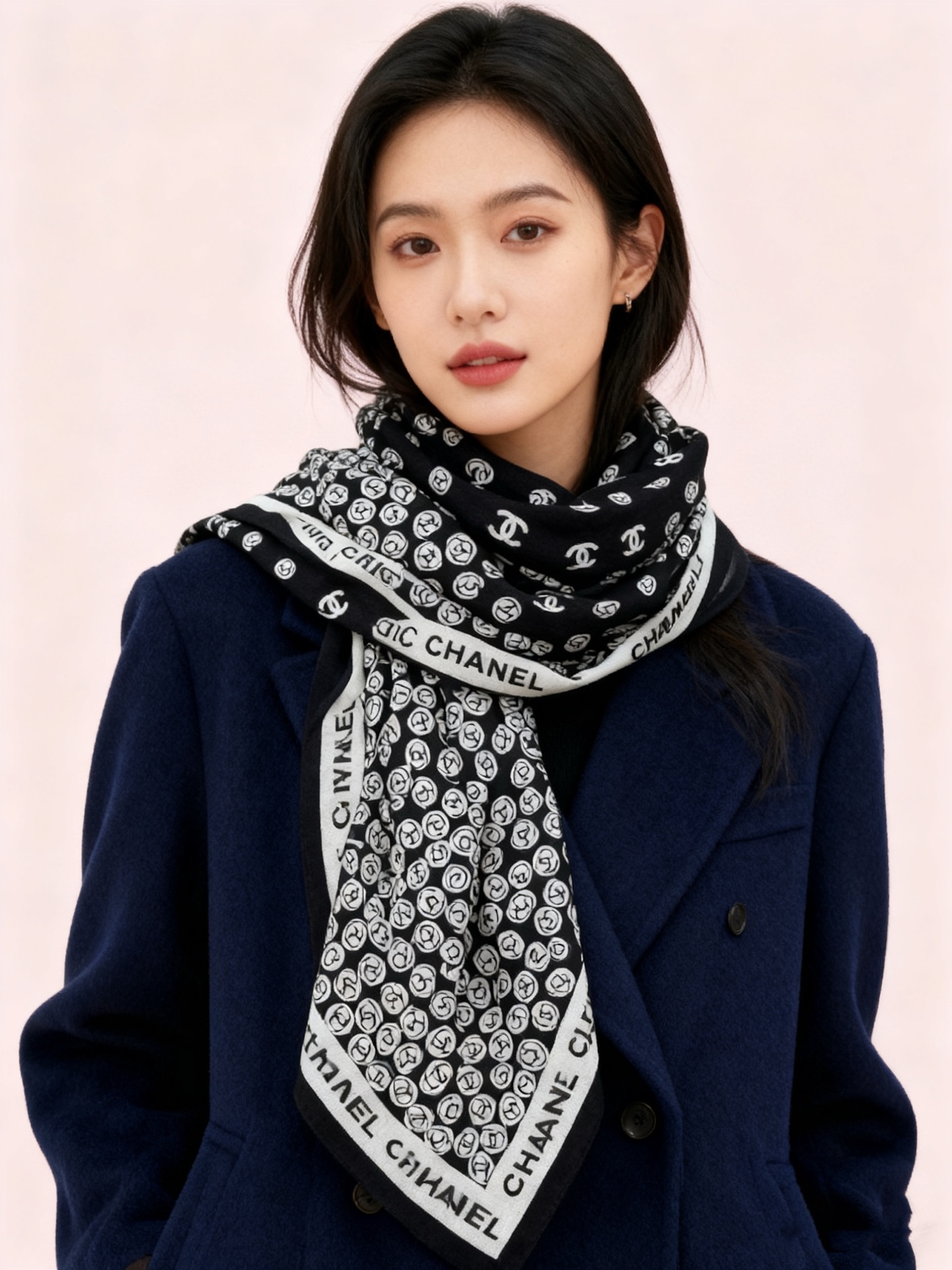 Chanel 25s秋冬新品～【140顶级丝毛双面同色披肩】25s 秋冬披肩设计真的好有突破粉色米色格优