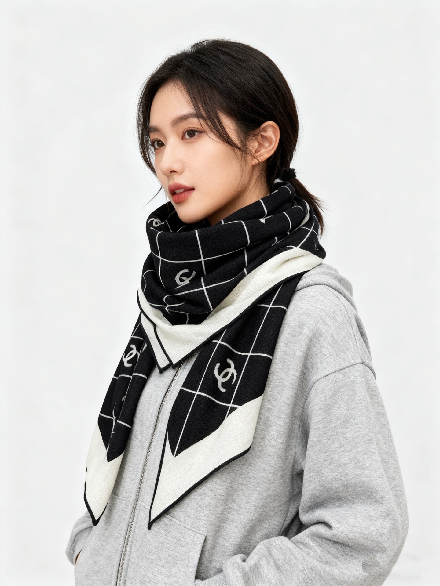 【升级双面同色 加密面料】 上新❤️ 140*140台版印花 黑白二色 高级都市新贵!山茶花的再一次邂逅