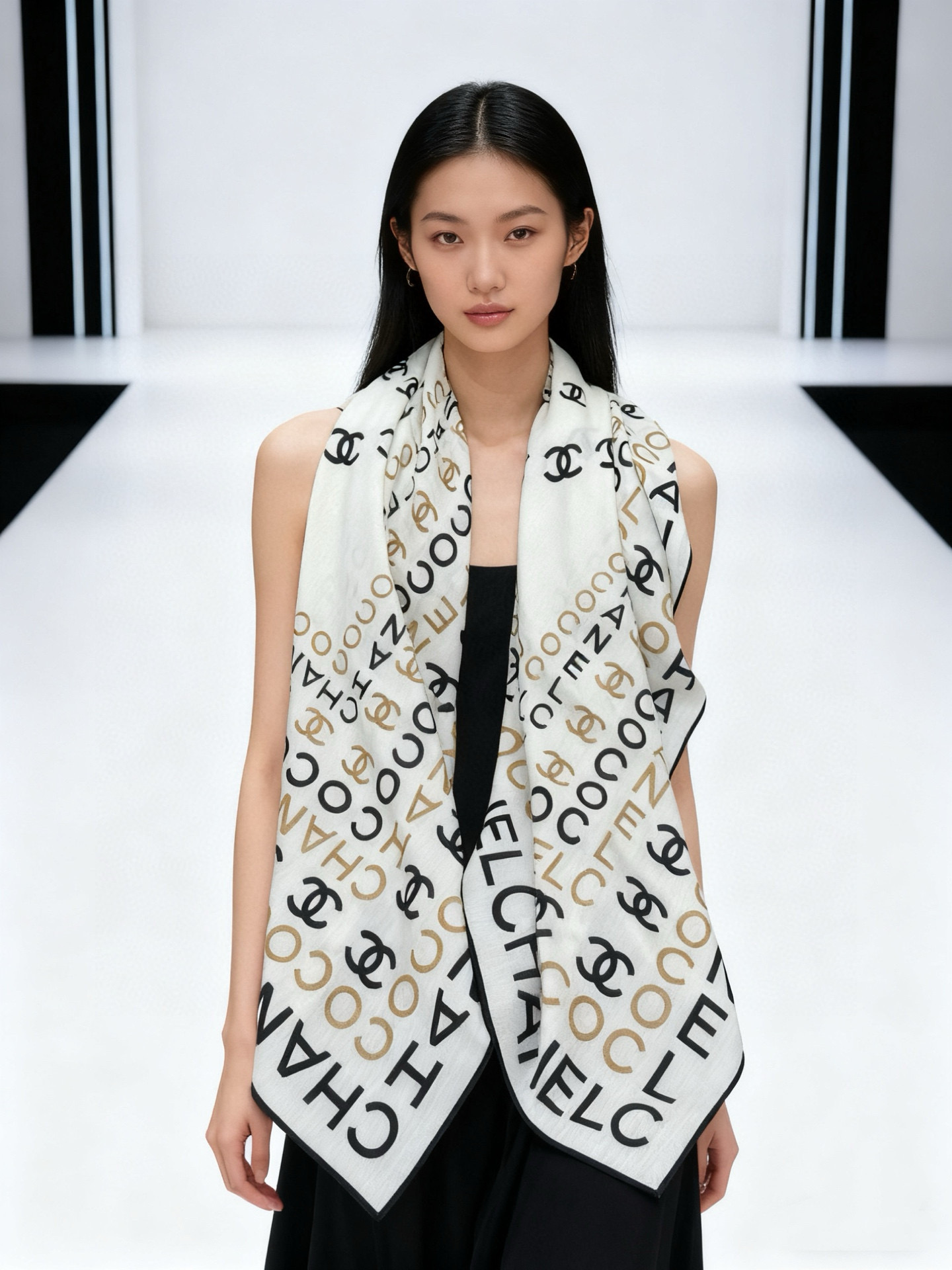 Chanel ~20。【140顶级双面丝绒披肩】香家logo与字母的完美碰撞设计底部还有隐隐约约的双C小