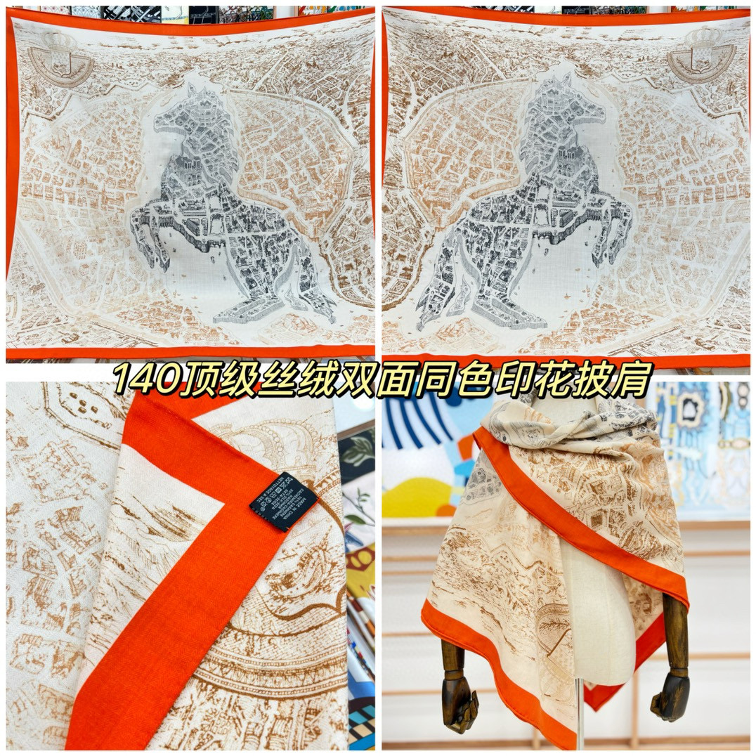 【140顶级丝羊绒双面同色披肩『骏马之城』！！超级气质！！】不仅美有其表，更有好品质与好细节的出彩内质！