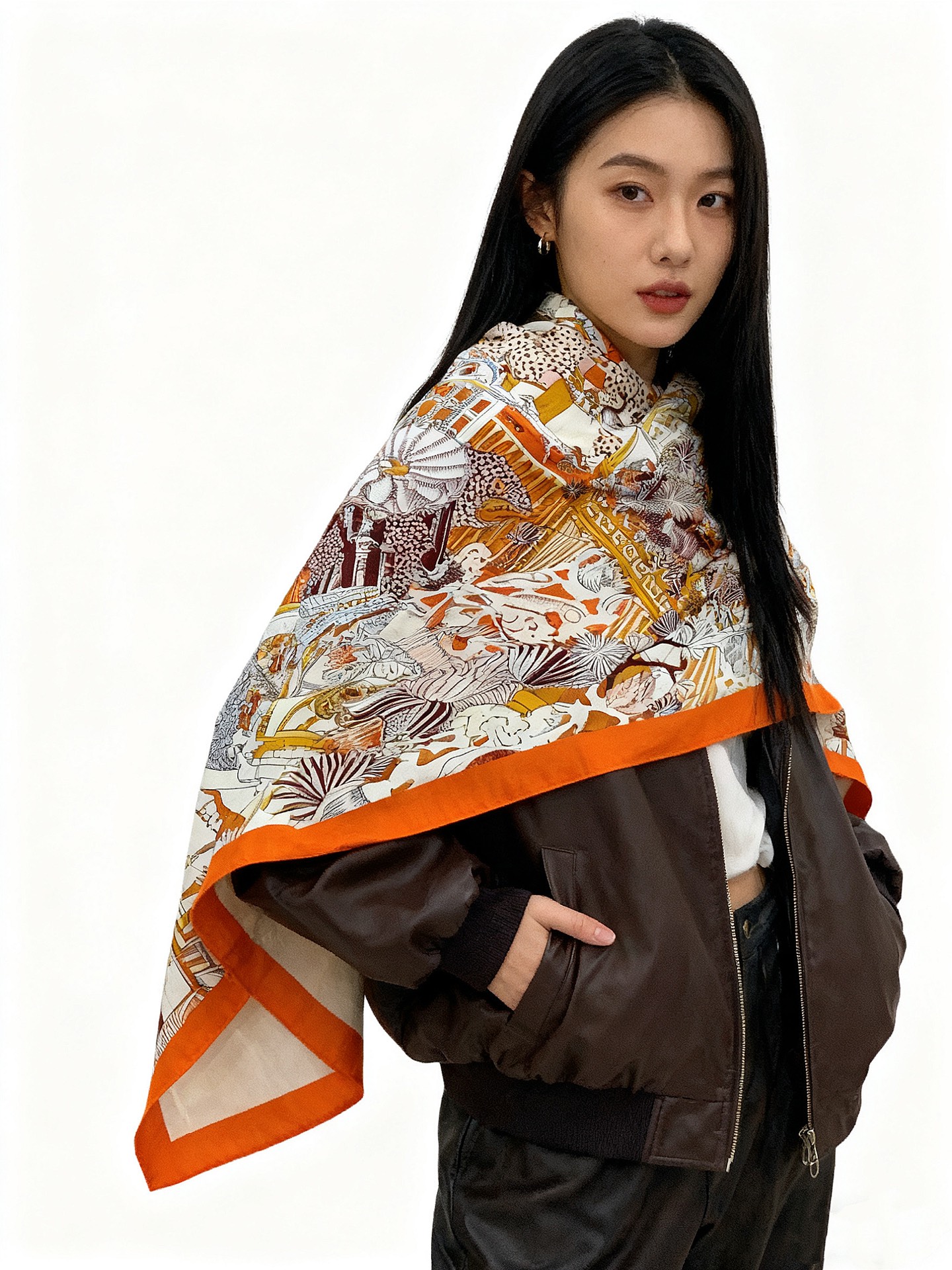 羊绒新款🆕👏👏买了都说好看‼️推荐💕爱马仕双面同色羊绒方巾【动物之城双面同色140】，顶级工艺超值‼️爱