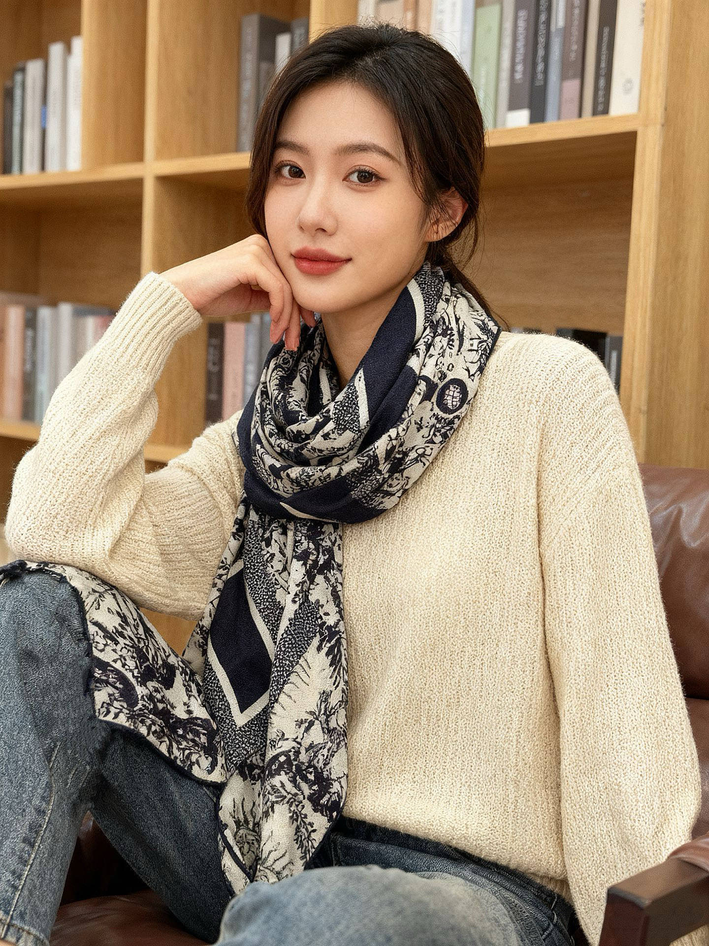 Dior 140丝绒双面同色印花披肩这款 Dior 丝绒披肩以彼得罗•鲁福（Pietro Ruffo）设