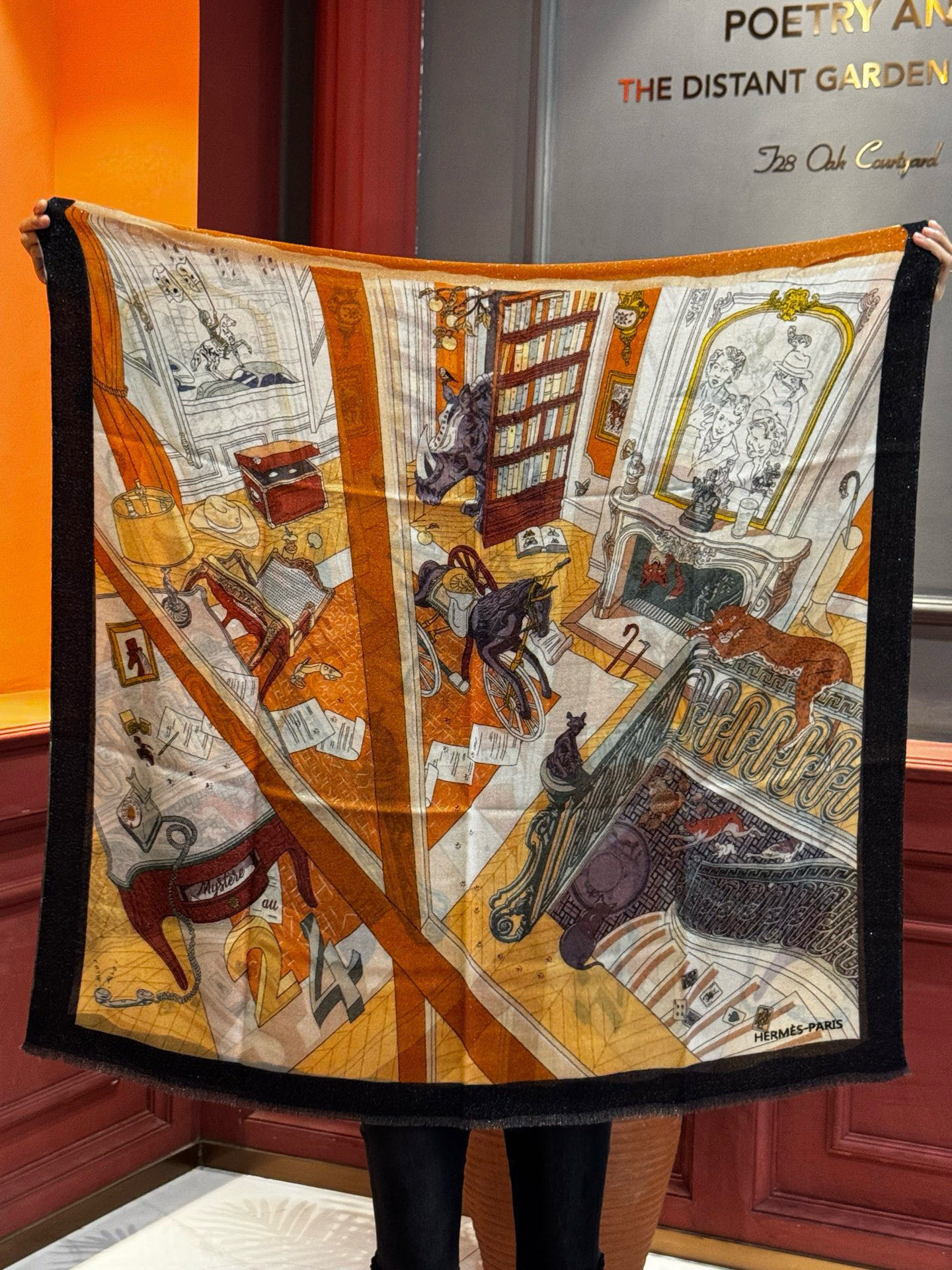 会发光发亮的围巾 爱马仕 专柜同步 买了都说好看羊绒印花‼️推荐💕顶级工艺超值‼️爱马仕专柜爆款🎁🎁羊绒