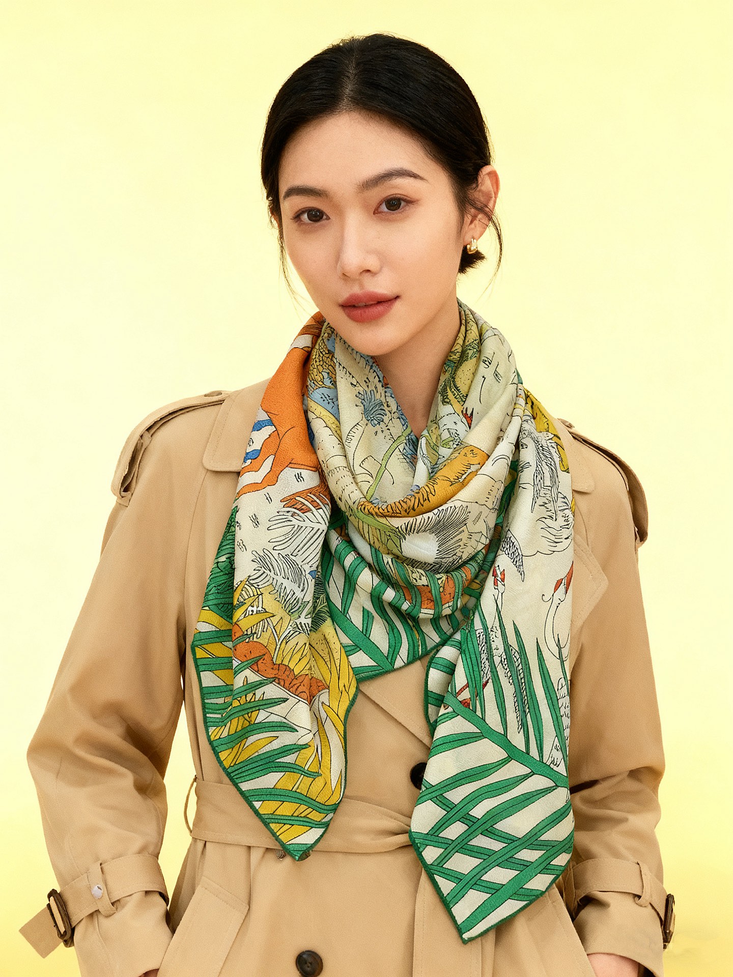 爱马仕～秋冬搭配利器❗️顶级双面同色真丝羊绒披肩！！1条等于2条】点睛精彩，图案和配色都超级喜欢，又一款