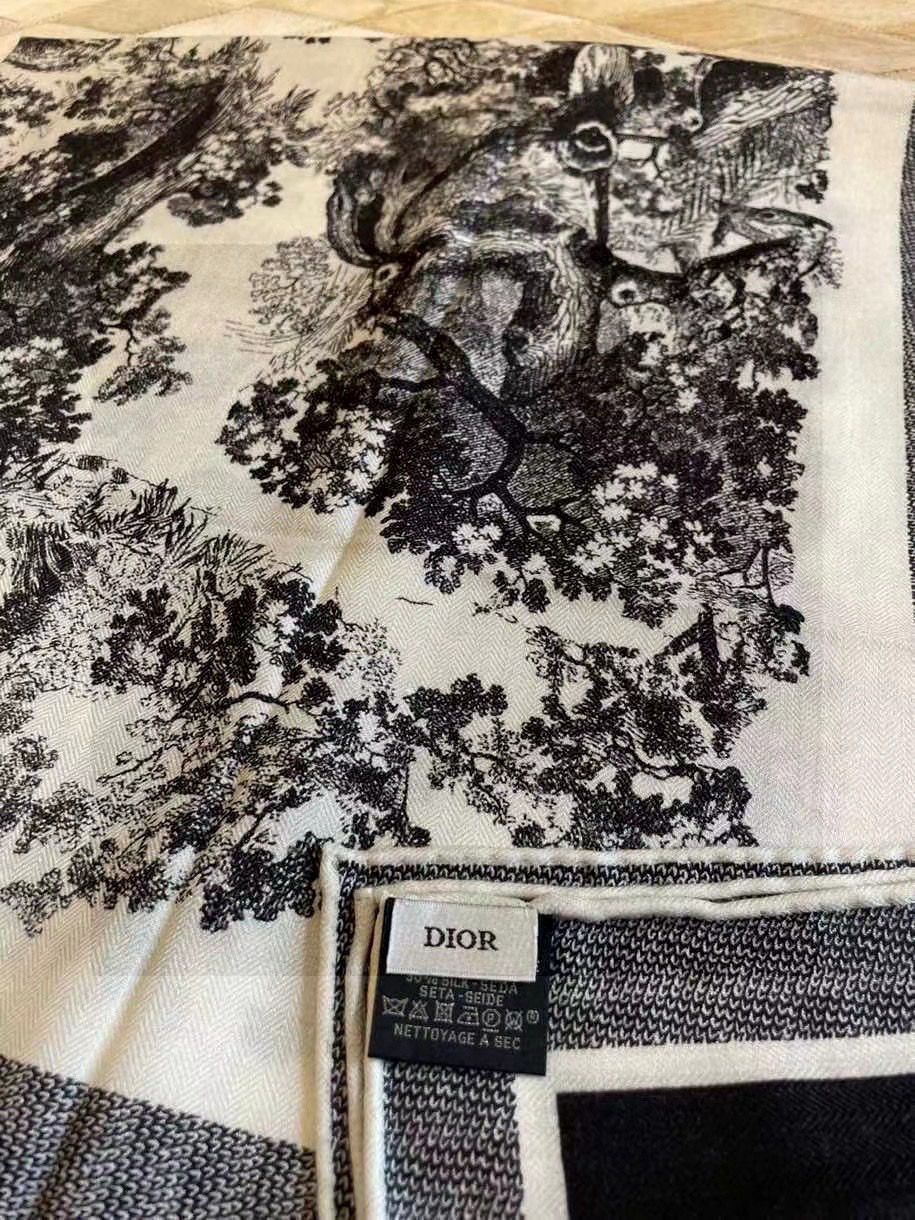 Dior ❤【️巴黎地图】黄金尺寸110*110双面同色丝绒方巾 不爱140繁复尺寸的姐妹可以选择110