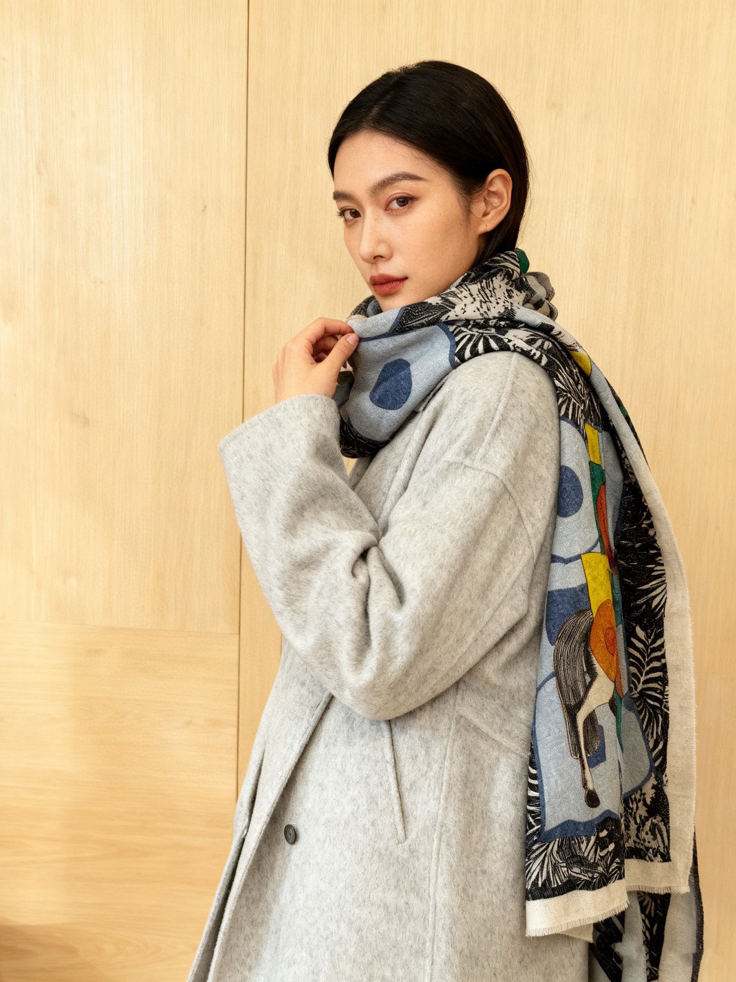 会发光发亮的围巾 爱马仕 专柜同步 买了都说好看羊绒印花‼️推荐💕顶级工艺超值‼️爱马仕专柜爆款🎁🎁羊绒