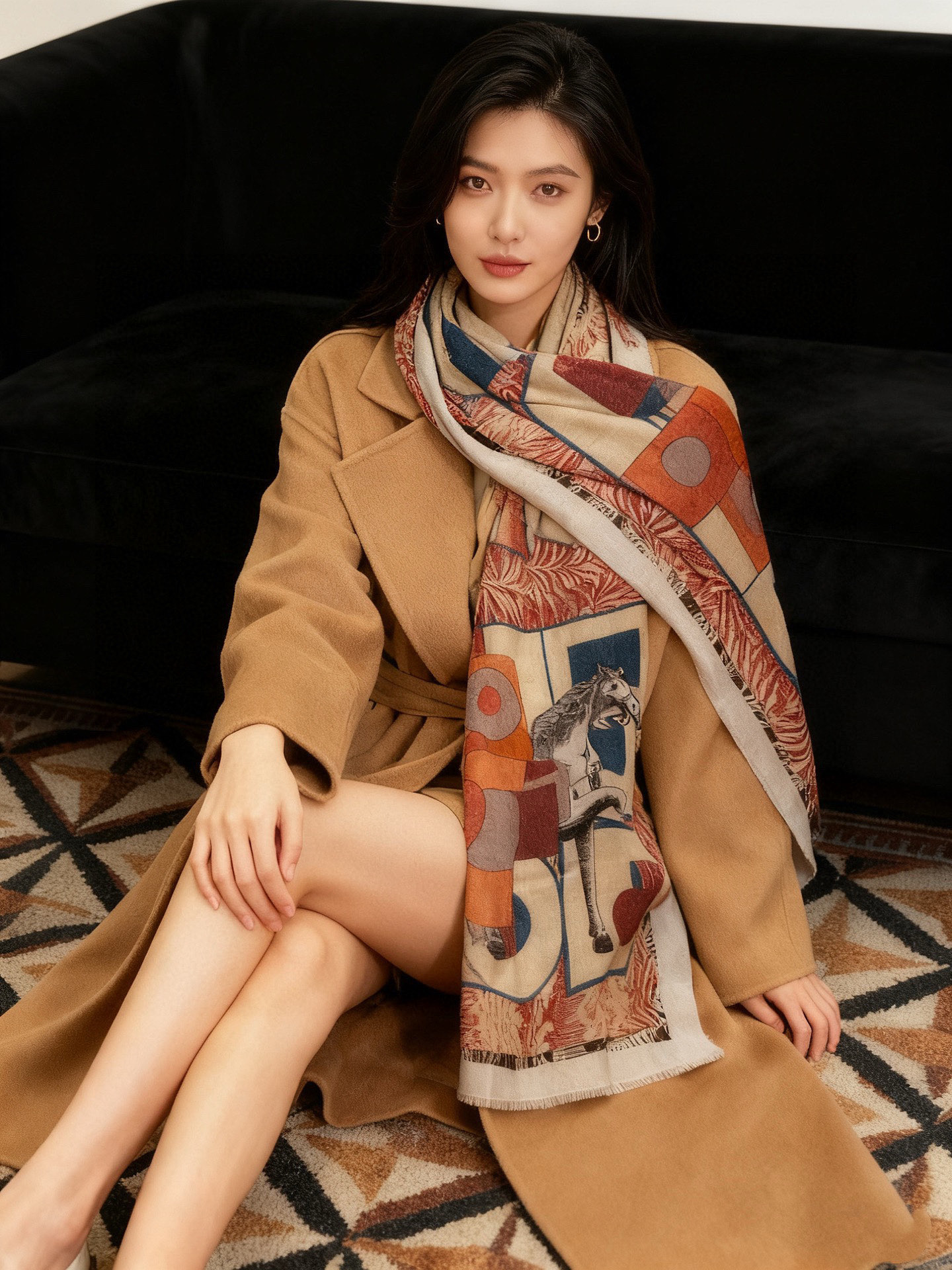 会发光发亮的围巾 爱马仕 专柜同步 买了都说好看羊绒印花‼️推荐💕顶级工艺超值‼️爱马仕专柜爆款🎁🎁羊绒