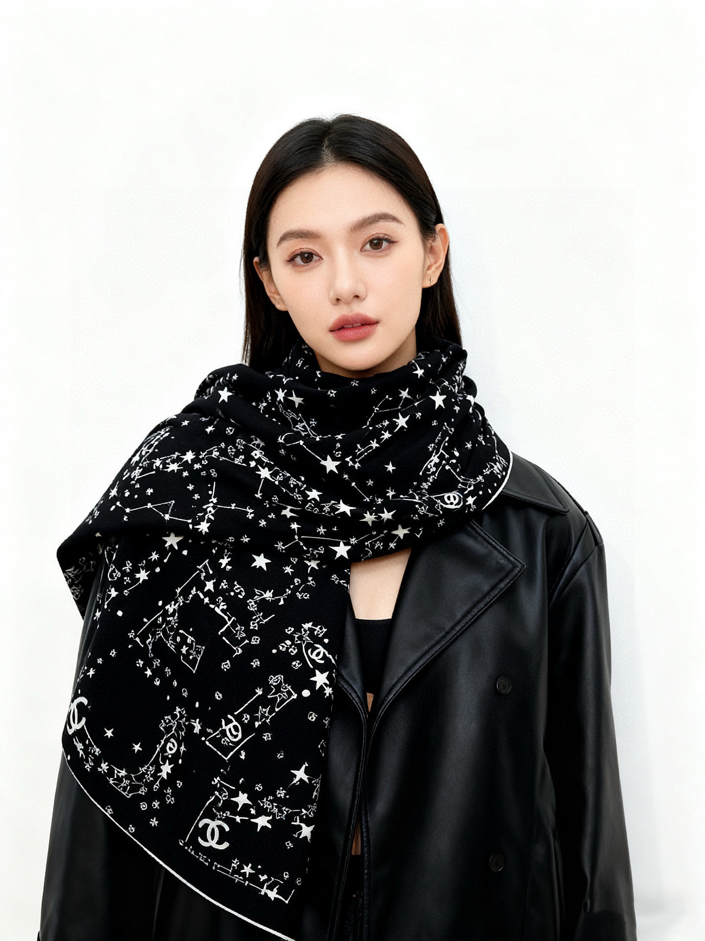 Chanel ~20。秋冬新品～【140顶级丝绒双面同色】繁星点点与双C的完美结合适合各种场合搭配使用黑