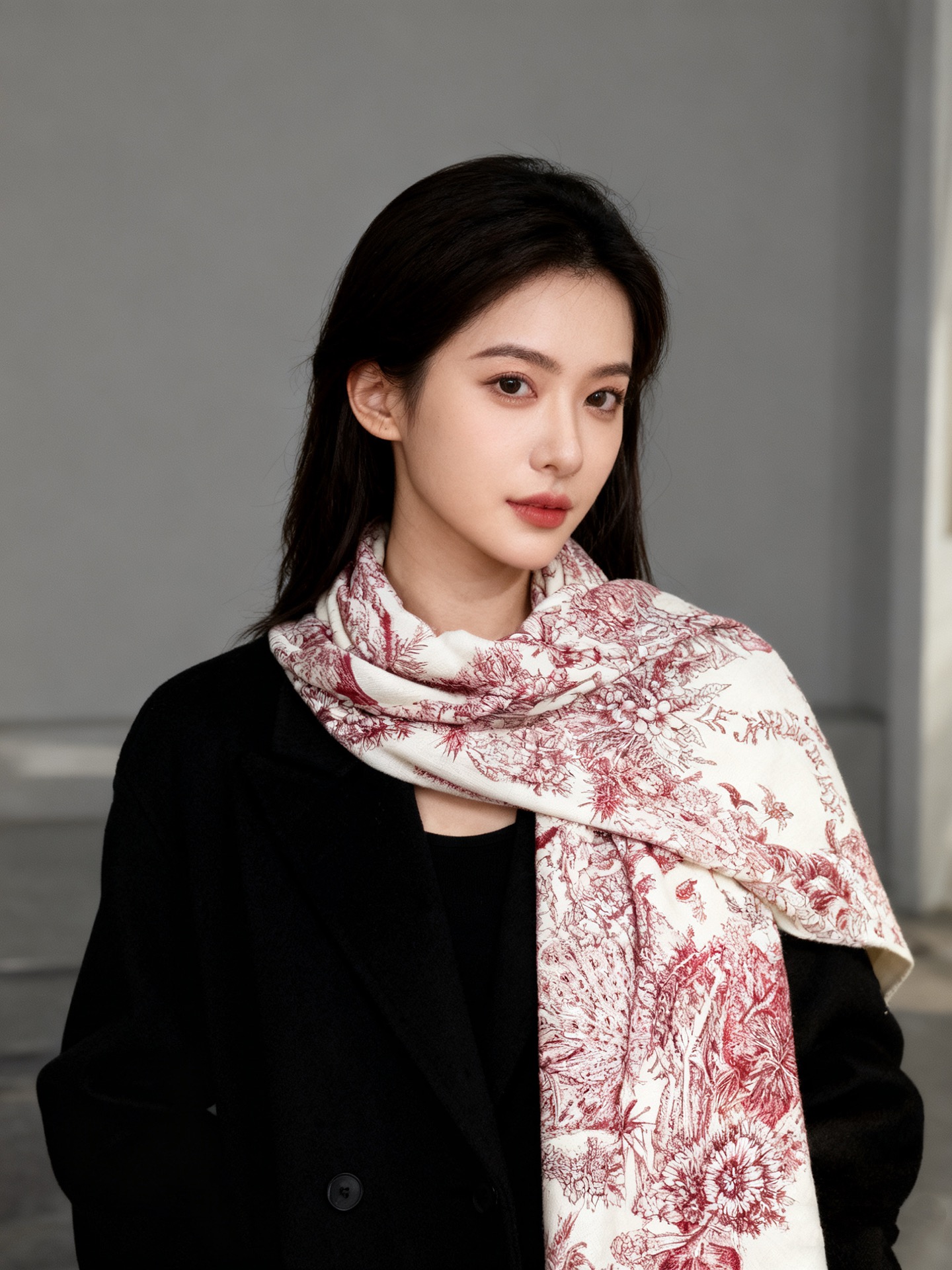 重磅推荐的140顶级丝绒双面异色披肩《回归自然》 披肩尺寸：140*140方巾 70%羊绒30%真丝这张