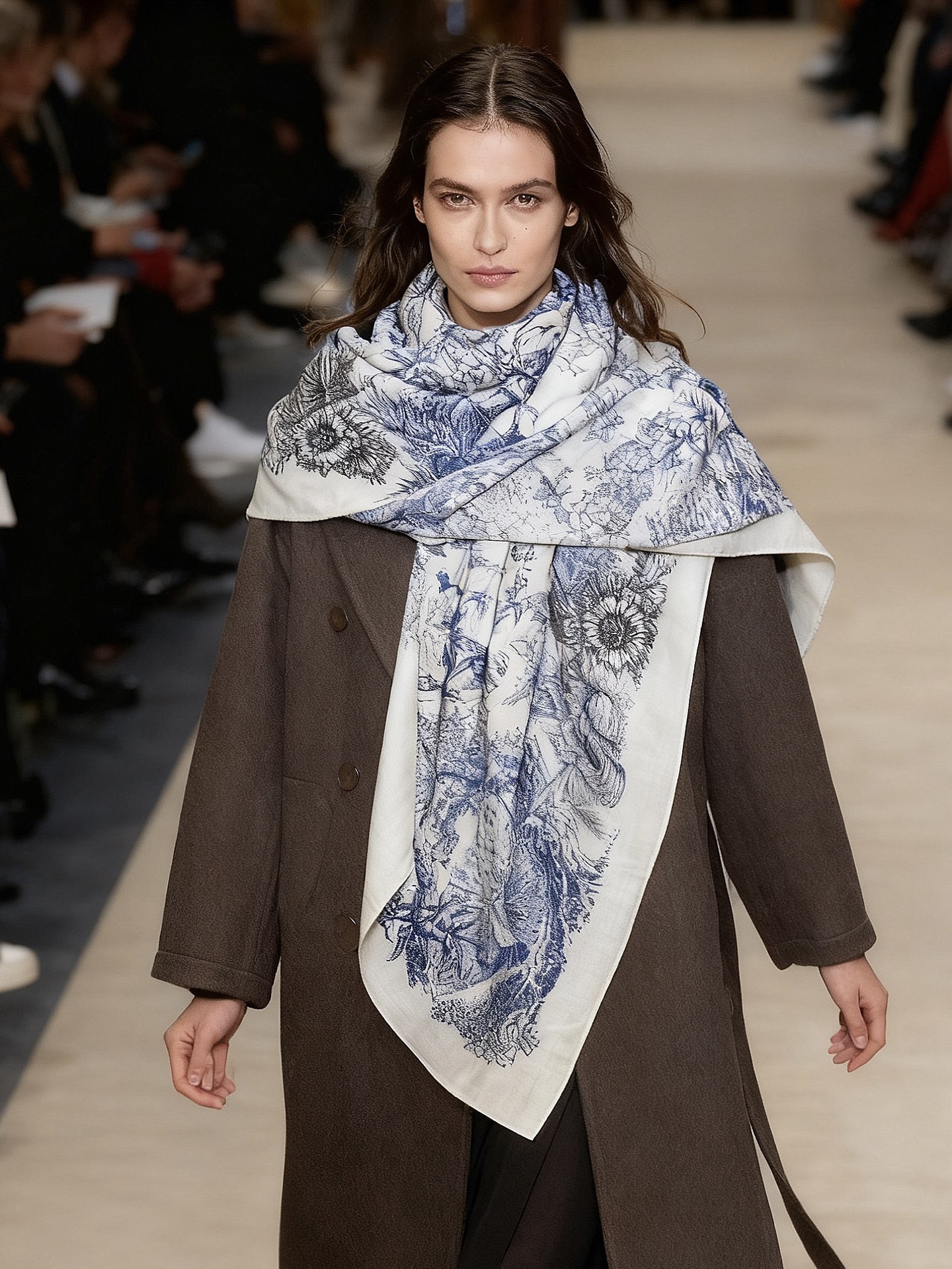 重磅推荐的140顶级丝绒双面异色披肩《回归自然》 披肩尺寸：140*140方巾 70%羊绒30%真丝这张