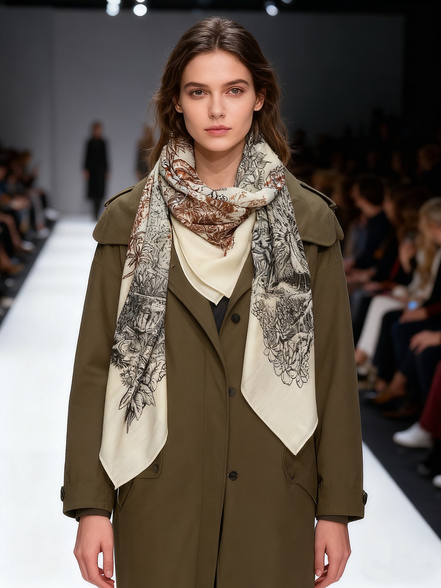 重磅推荐的140顶级丝绒双面异色披肩《回归自然》 披肩尺寸：140*140方巾 70%羊绒30%真丝这张