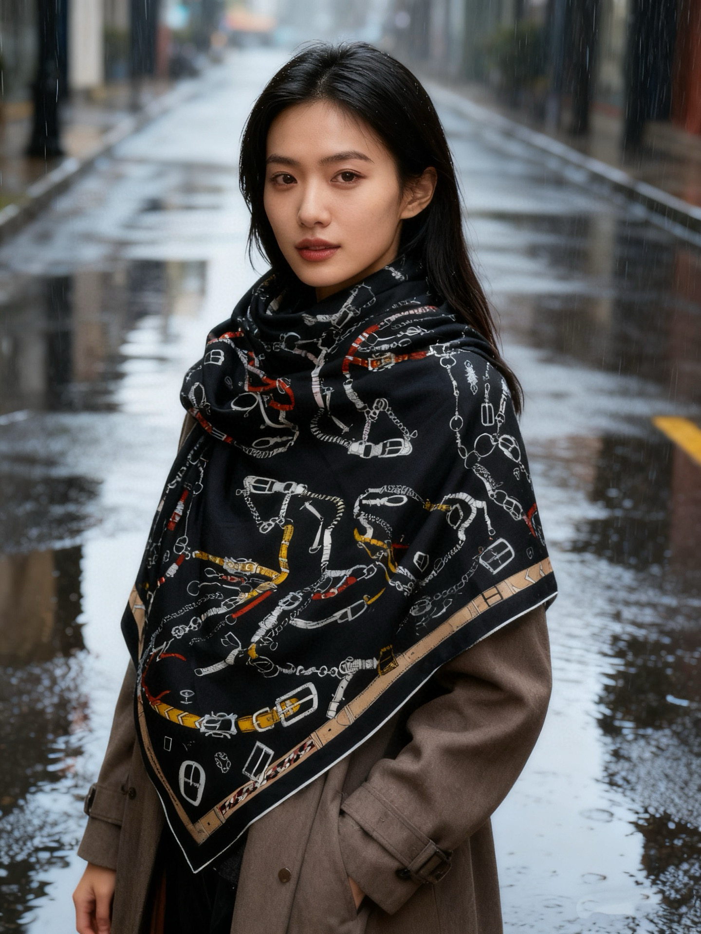 羊绒新款🆕👏👏买了都说好看‼️推荐💕爱马仕双面同色羊绒方巾【跃动的马儿双面同色140】，顶级工艺超值‼️