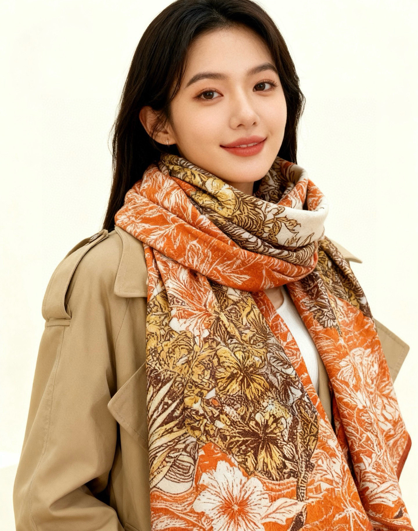 💟2025年秋冬抢先 上新💞【双面同色丝毛方巾】手工卷边山羊绒和真丝混纺披肩（70%山羊绒，30%桑蚕丝