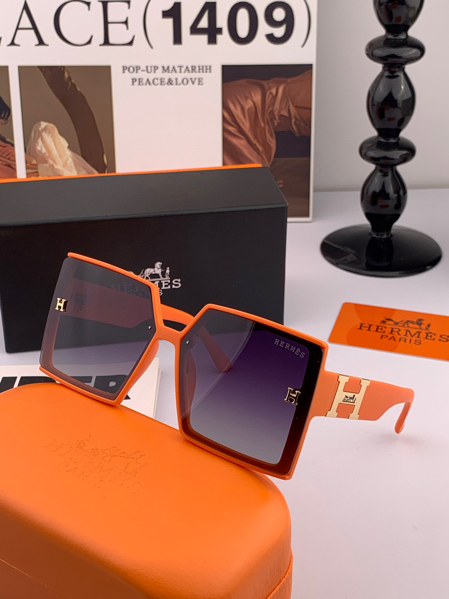 【TR偏光系列】爱马仕 经典的方框设计，不挑脸型，无论搭配大衣还是连衣裙都非常显气质尼龙偏光镜片预防紫外