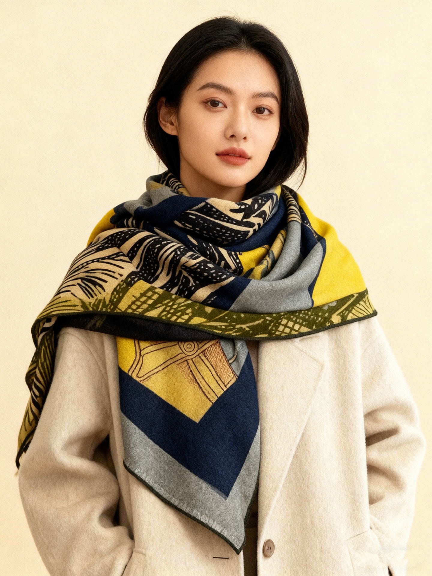 NO:642801,H, the most popular 'Hyperreal Hermès hub' is popular all over the universe, and the name is full of future space. It exists like a work of art, and is a rare order that will be out of print. The color must be the ceiling, pyramid-pointed digital printing, H elements bring together excellent classics, it is really breathtaking. It is recommended that you have at least one 140*140cm, 70% cashmere, 30% silk, both colors are king. High version scarf, high version scarf, hermes, real silk19860909H,目前最热门的 “超现实爱马仕枢纽” 风靡全宇宙,听名字就充斥着未来空间 艺术品一样的存在,会绝版的罕见订单, 色系必然是天花板,金字塔尖的数码印花, H元素汇聚极佳的经典, 真的美到窒息了,推荐人手至少一条 140*140cm,70％羊绒,30％真丝,双色皆是王炸高版本围巾,高版本围巾,hermes,real silk,scarf