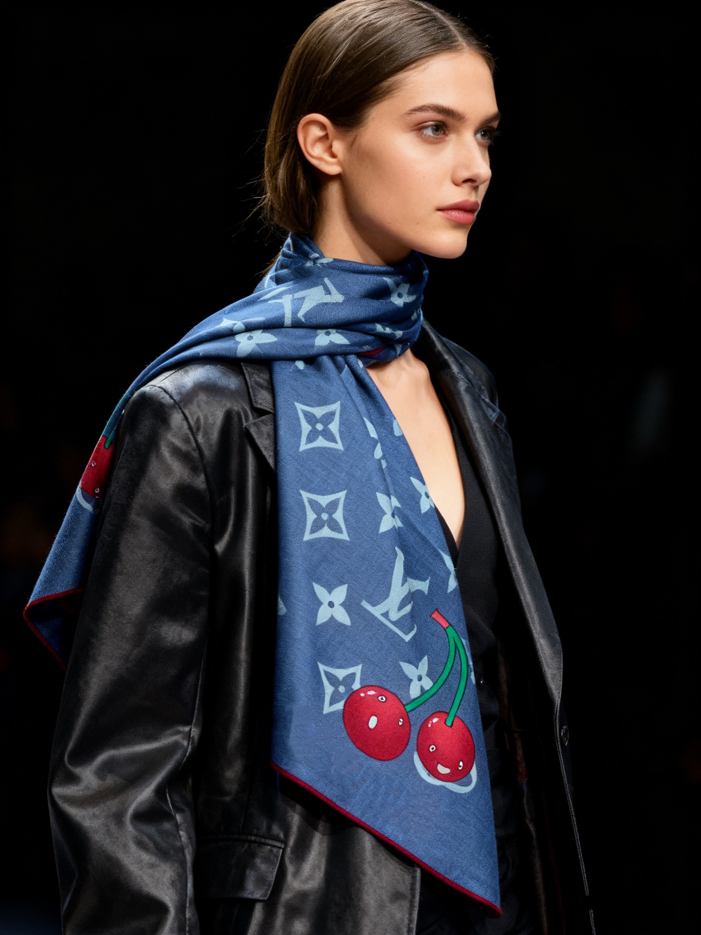 LV X TM MONOGRAMCERISE 140丝绒方巾【140双面丝绒同色】LV × TM Mon