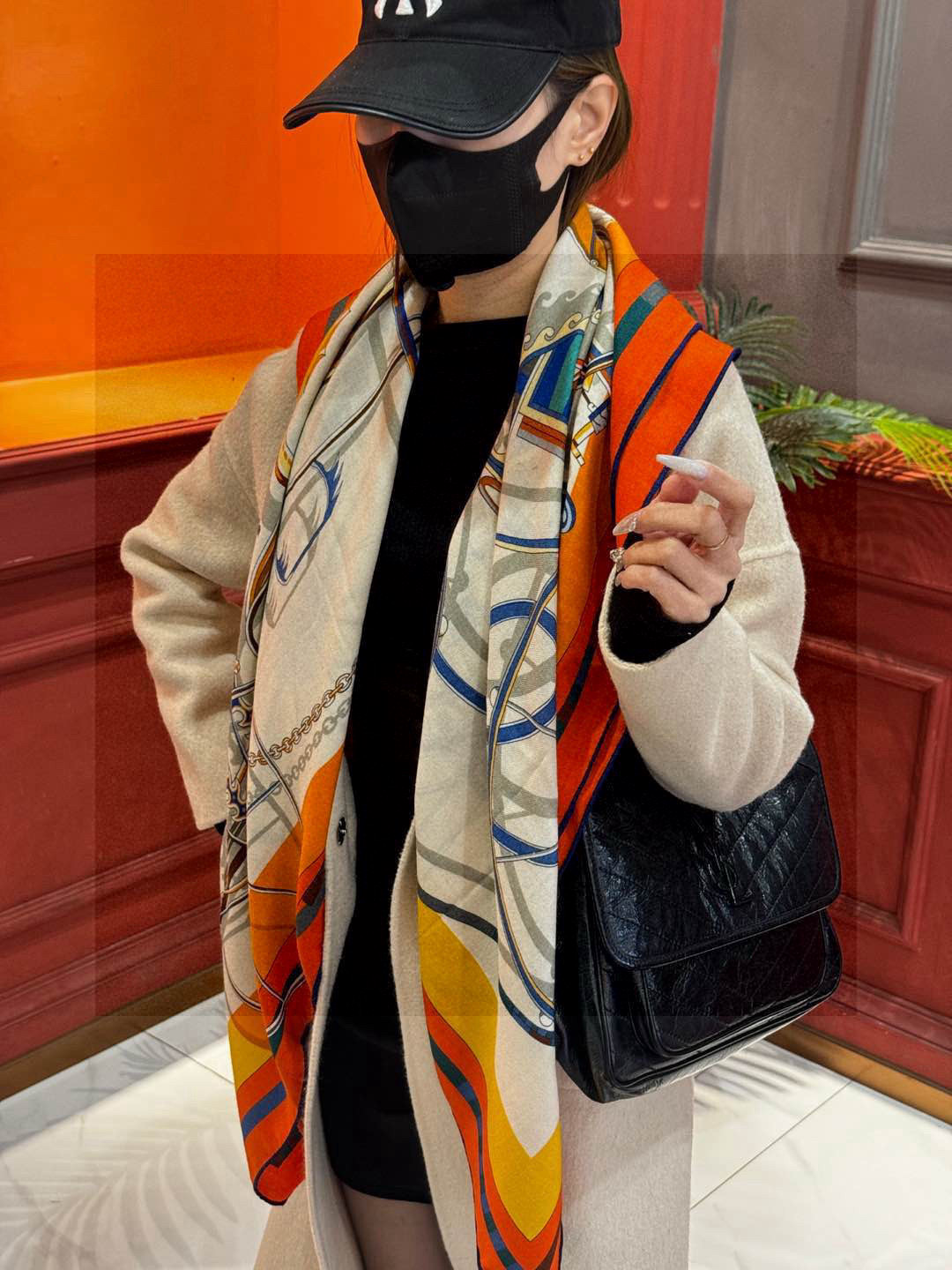 ❄️【双面同色】原单爱马仕140cm丝绒方巾💕 《平衡马车》，没有体验过野村大辅的豪华马车，就不算拥有丰