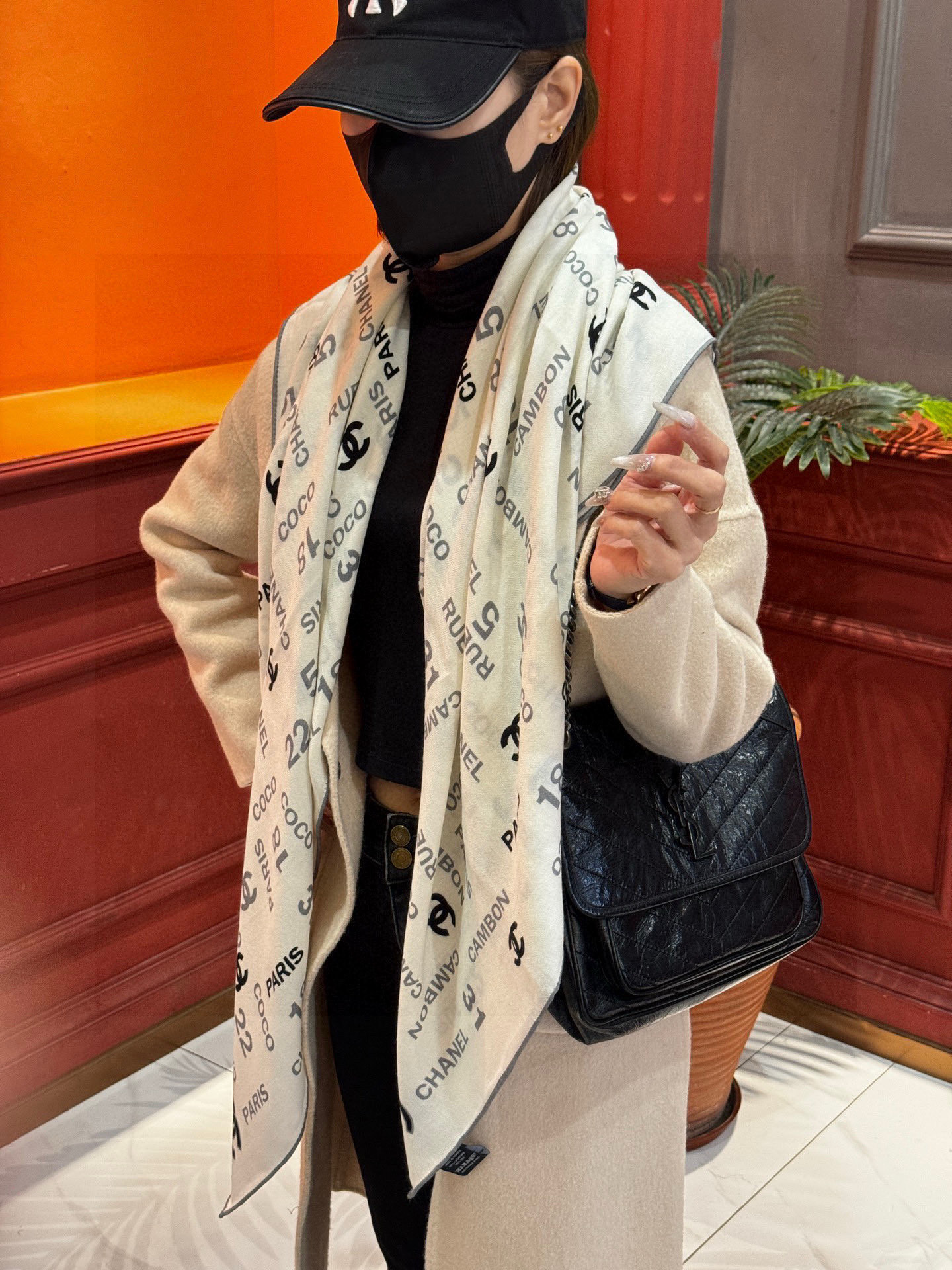 【升级双面同色 加密面料】 上新❤️ 140*140台版印花 黑白二色 高级都市新贵！山茶花的再一次邂逅