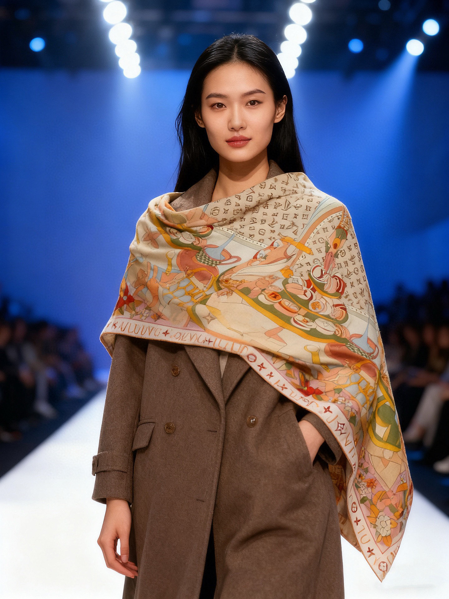 NO:602857,JARDIN DES PLANTES 140 double-sided velvet ~ [LV new autumn and winter product] Jardin Des Plantes velvet shawl is named after the historic Paris Botanical Garden. It celebrates the magnificence of nature with its elegant design. The towering tree stands on the Louis Vuitton hard case, surrounded by blooming flowers and Paris landmark patterns, which can inject a romantic atmosphere into various looks. Ingredients: 30 silk, 70 cashmere  Size 135*135cm. High version scarf, high version scarf, louis vuitton, louis vuitton, real silk, shawls19860909JARDIN DES PLANTES 140双面丝绒～【LV秋冬新品】 Jardin Des Plantes 丝绒披肩得名于历史悠久的巴黎植物园,以优雅设计颂赞大自然的宏伟壮丽.参天大树屹立于路易威登硬箱之上,怒放花卉和巴黎地标图案环绕四周,可为各式造型注入浪漫气息. 成份30真丝70羊绒 尺寸135*135cm.高版本围巾,高版本围巾,louis vuitton,louis vuitton,real silk,shawls,scarf