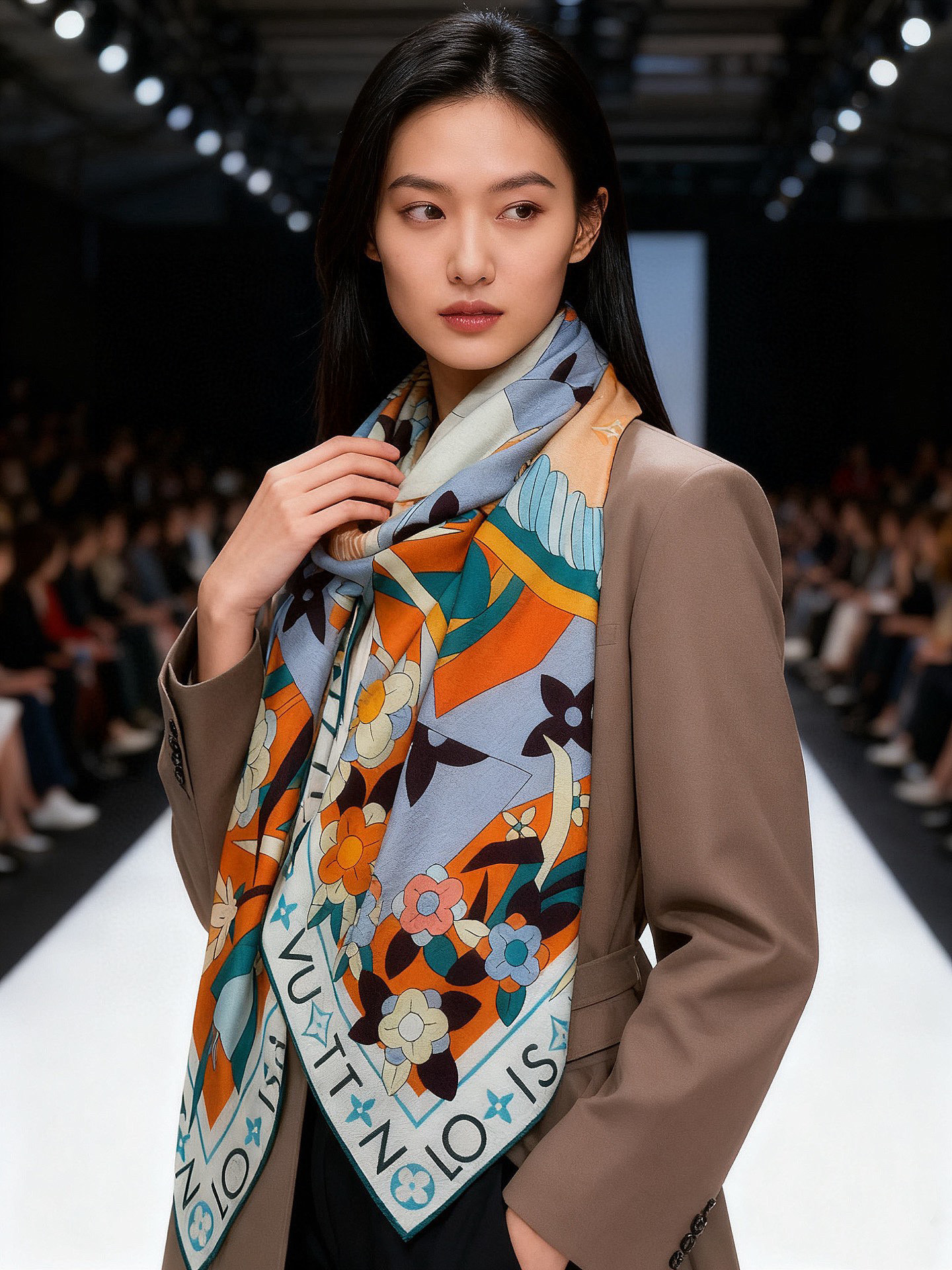 NO:602860,JARDIN DES PLANTES 140 double-sided velvet ~ [LV new autumn and winter product] Jardin Des Plantes velvet shawl is named after the historic Paris Botanical Garden. It celebrates the magnificence of nature with its elegant design. The towering tree stands on the Louis Vuitton hard case, surrounded by blooming flowers and Paris landmark patterns, which can inject a romantic atmosphere into various looks. Ingredients: 30 silk, 70 cashmere  Size 135*135cm high version scarf, high version scarf, louis vuitton, louis vuitton, real silk, shawls19860909JARDIN DES PLANTES 140双面丝绒～【LV秋冬新品】 Jardin Des Plantes 丝绒披肩得名于历史悠久的巴黎植物园,以优雅设计颂赞大自然的宏伟壮丽.参天大树屹立于路易威登硬箱之上,怒放花卉和巴黎地标图案环绕四周,可为各式造型注入浪漫气息. 成份30真丝70羊绒 尺寸135*135cm高版本围巾,高版本围巾,louis vuitton,louis vuitton,real silk,shawls,scarf