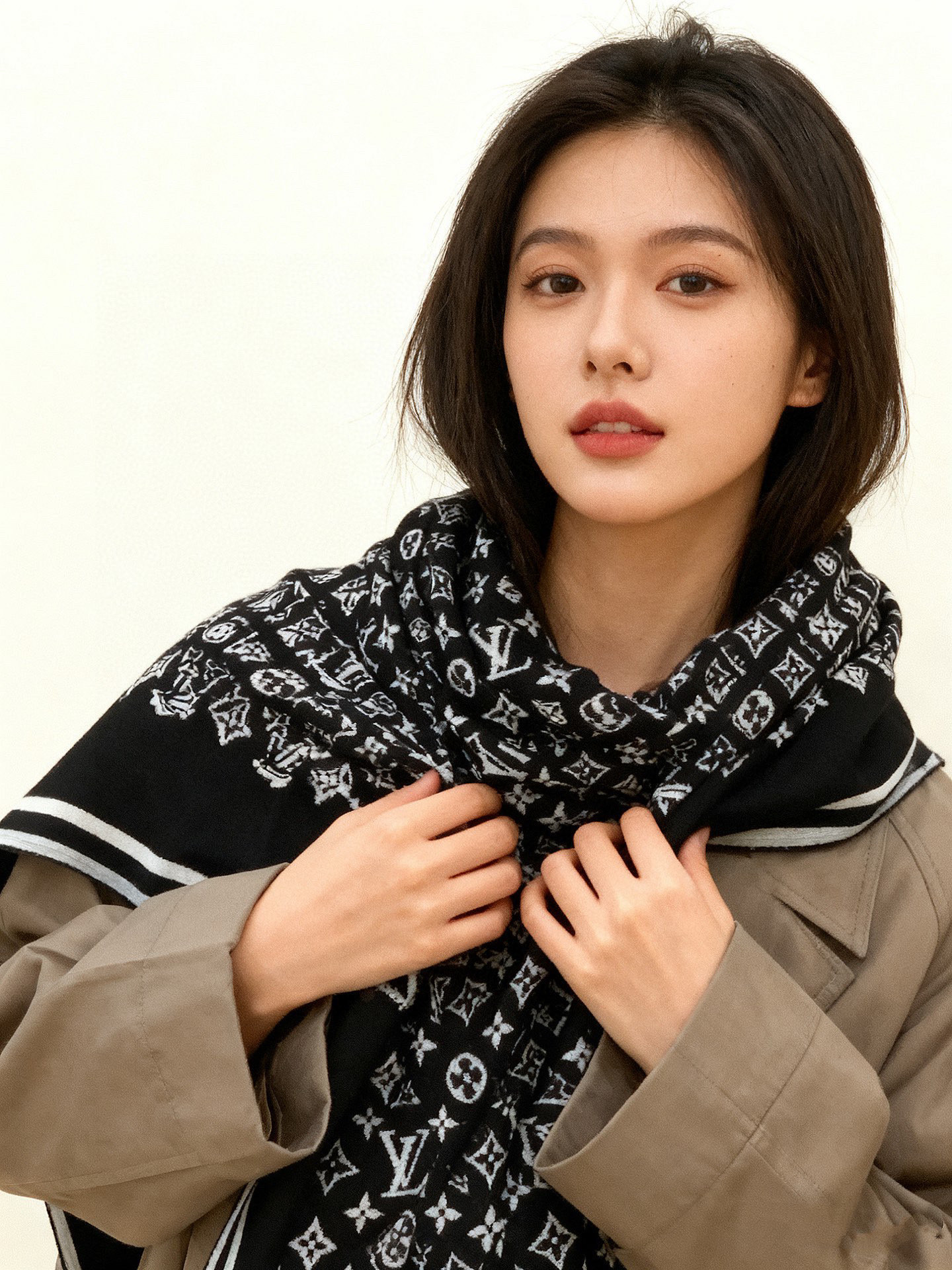 LV x TM 140披肩【140顶级丝绒双面同色披肩】本款LVxTMMonogram Multicol