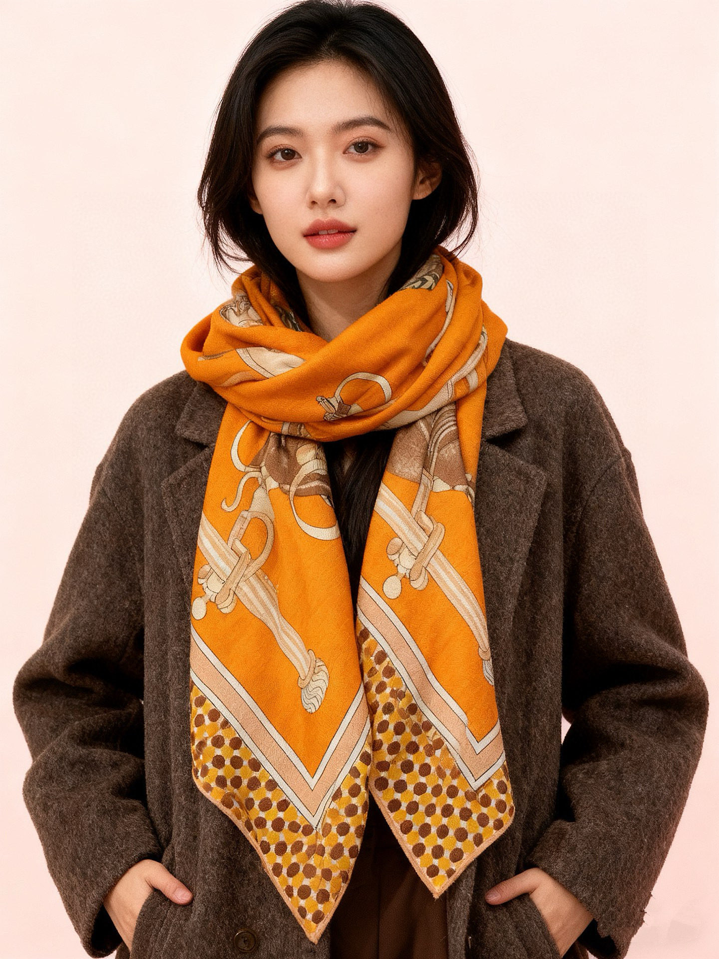 【140顶级丝羊绒双面同色披肩『骏马之城』！！超级气质！！】不仅美有其表，更有好品质与好细节的出彩内质！