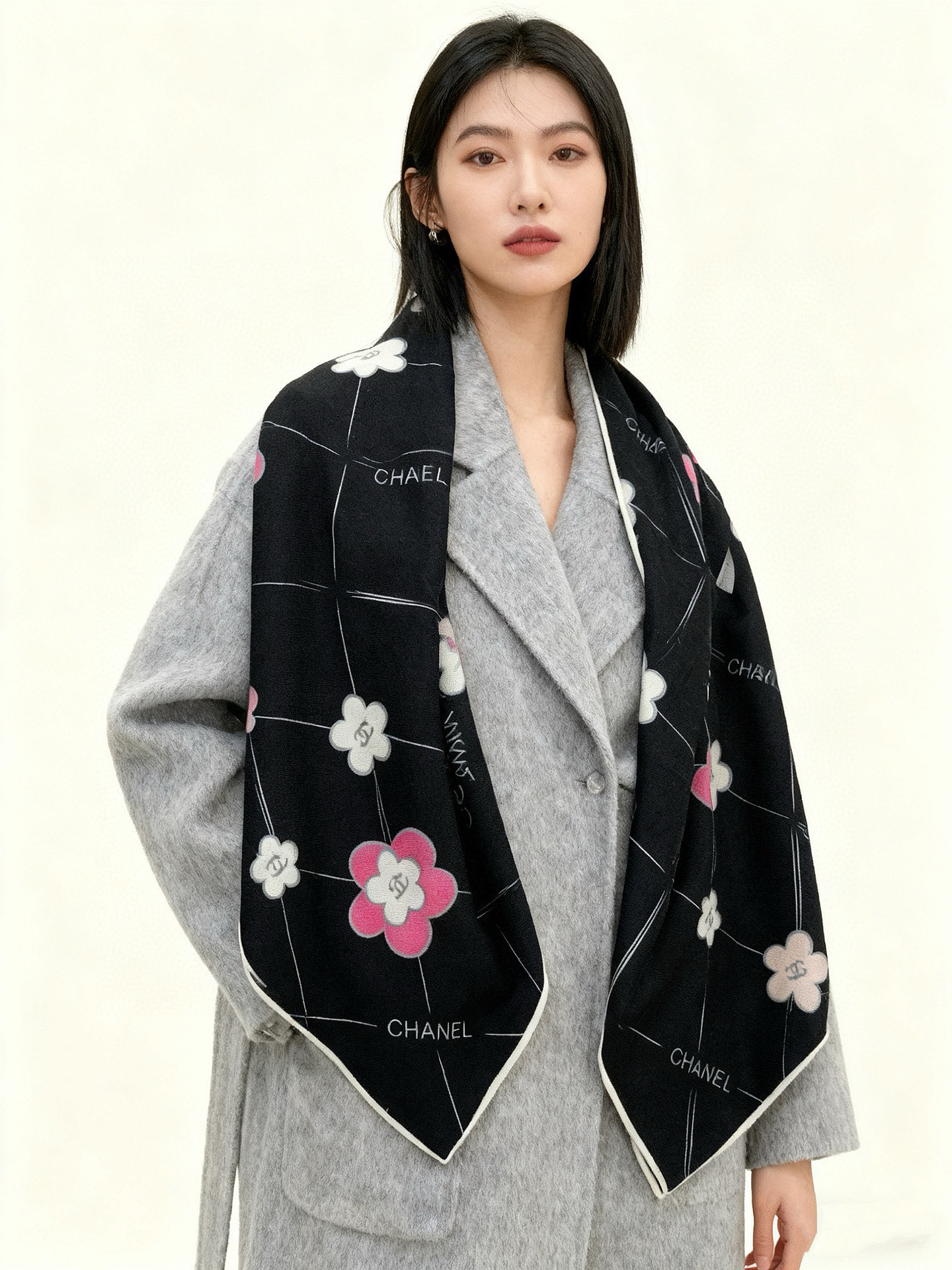 📦新款💖💖🏻🏻【山茶花印花140】140丝绒双面同色印花方巾‼️抢‼️VIP推荐 ‼️下手一定要快【高端