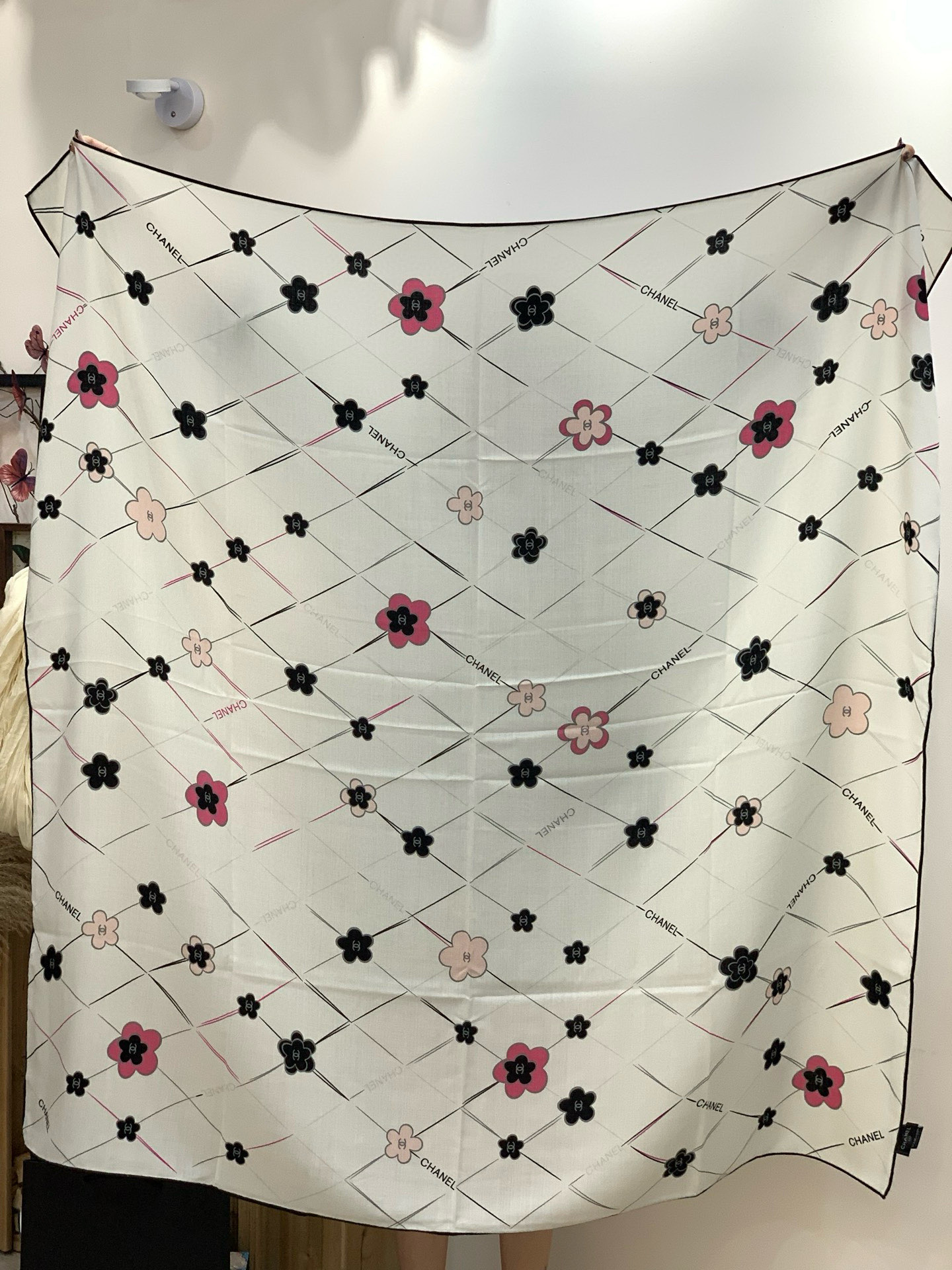 📦新款💖💖🏻🏻【山茶花印花140】140丝绒双面同色印花方巾‼️抢‼️VIP推荐 ‼️下手一定要快【高端