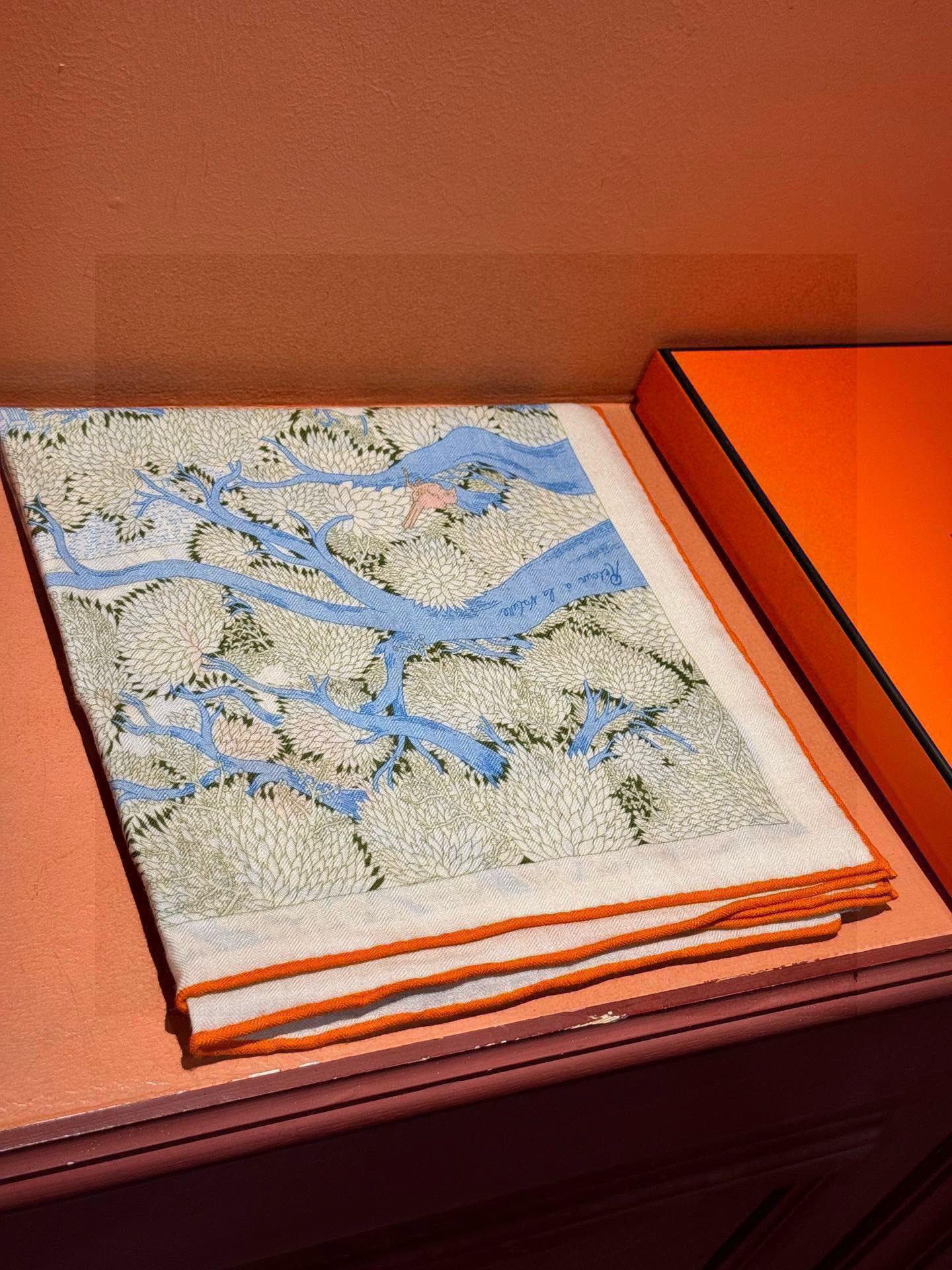 爱马仕～秋冬搭配利器❗️顶级双面同色 版真丝羊绒披肩！！1条等于2条】点睛精彩，图案和配色都超级喜欢，又