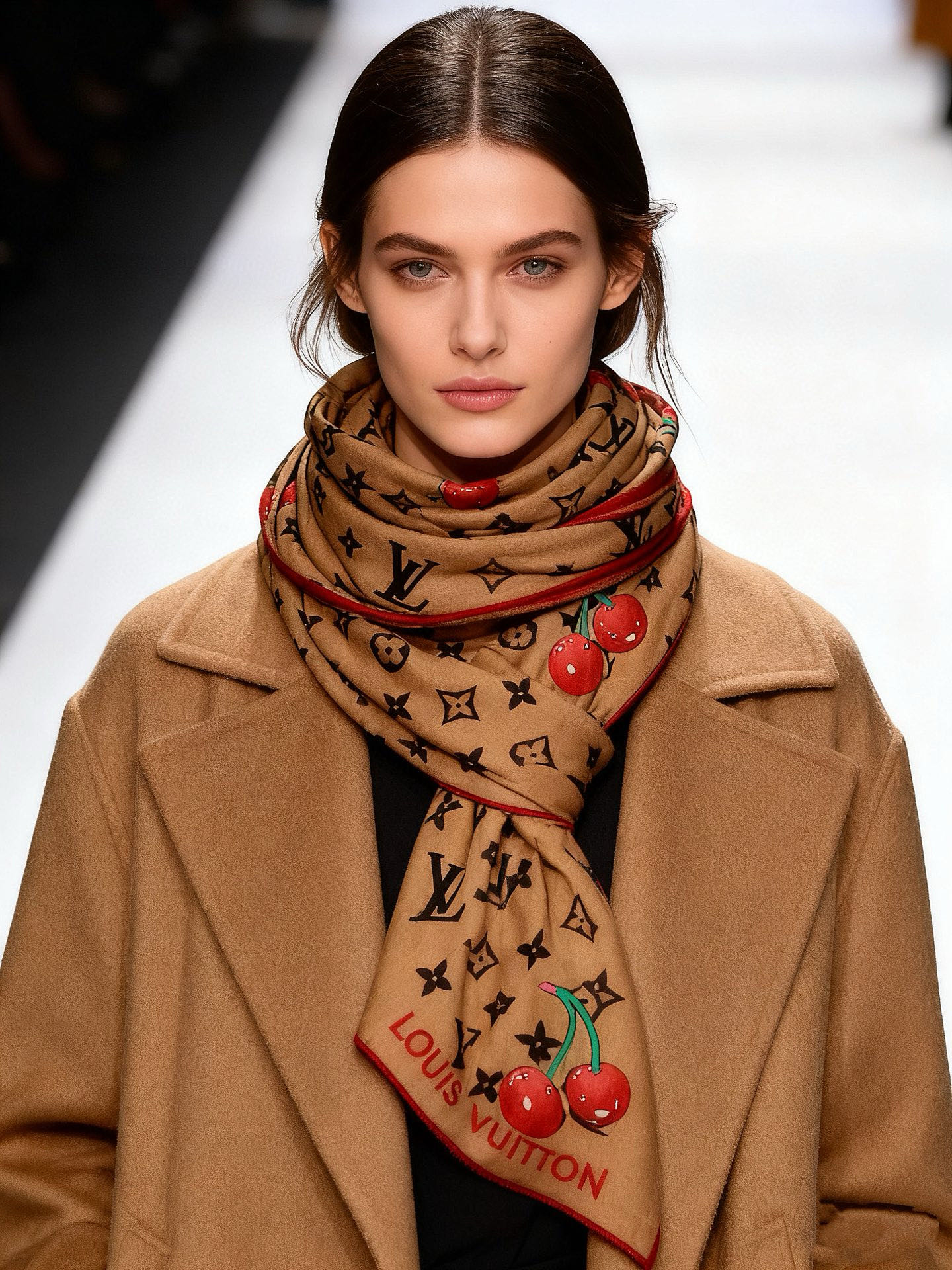 LV X TM MONOGRAMCERISE 140丝绒方巾【140双面丝绒同色】LV × TM Mon