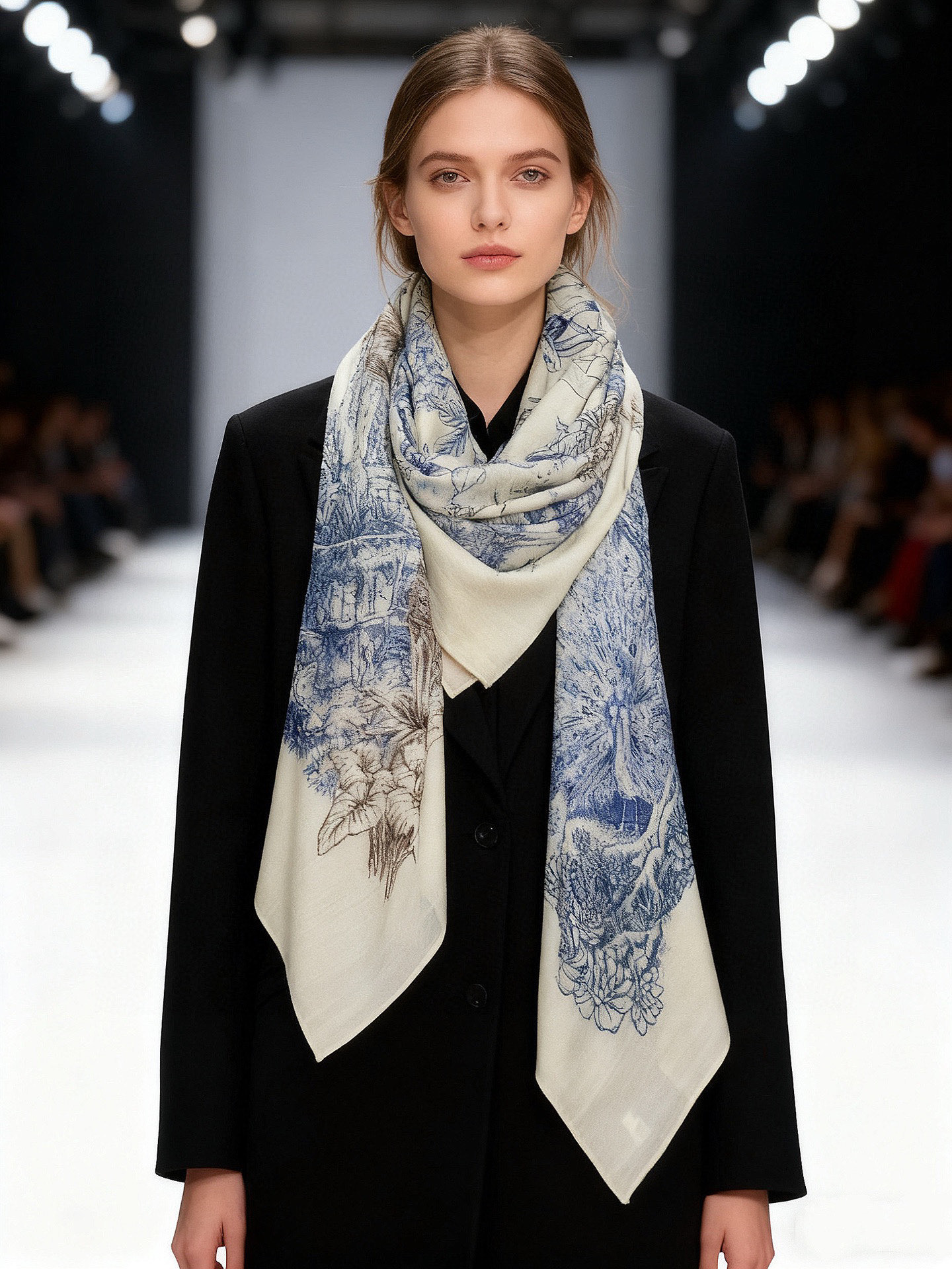 重磅推荐的140顶级丝绒双面异色披肩《回归自然》 披肩尺寸：140*140方巾 70%羊绒30%真丝这张