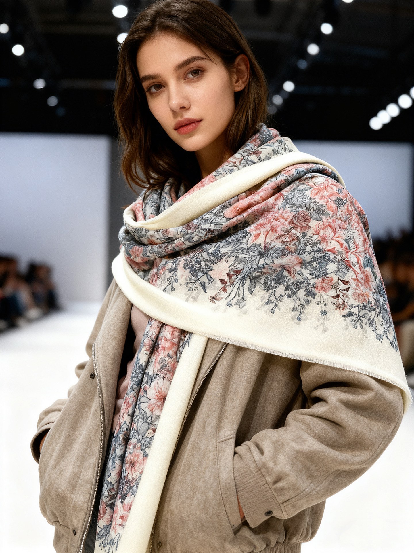 P215  会发光发亮的围巾💃🏻💃🏻D家【D花香明媚】‼️抢‼️VIP推荐 ‼️👍下手一定要快【高端 大爱 ‼️纯羊绒 婴儿触感舒服到飞❤️女人尤物 货极少 四季都可以用‼️真心美的让人非常非常心动 上身效果简直美翻了 品质非常完美👍‼️ 整个围巾给人大牌气场的同时又非常精致秀丽💟绝对值得入手的新款💟‼️ 实物一拿到就会庆幸自己是女人的绝美好货😂 值得品鉴‼️完美气质品味Ditails首选👍VIP们 上‼️🌟尺寸：100*200