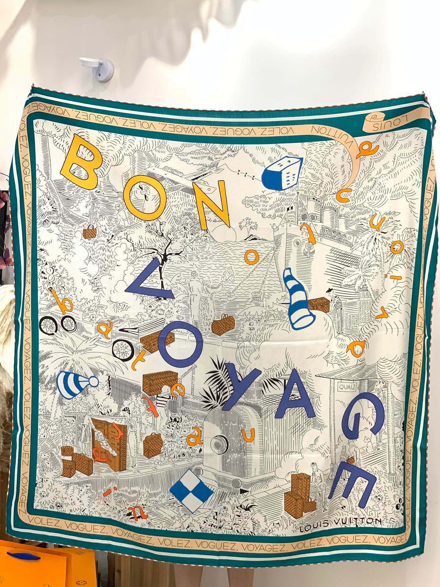 LV x TM 140披肩【140顶级丝绒双面同色披肩】本款LVxTMMonogram Multicol