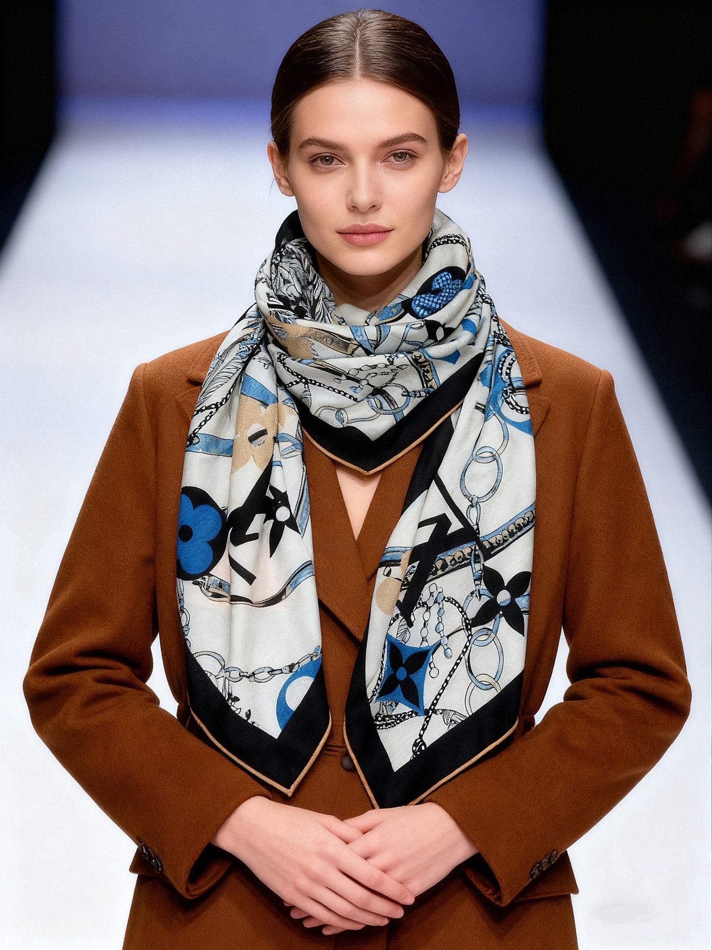 LV x TM 140披肩【140顶级丝绒双面同色披肩】本款LVxTMMonogram Multicol