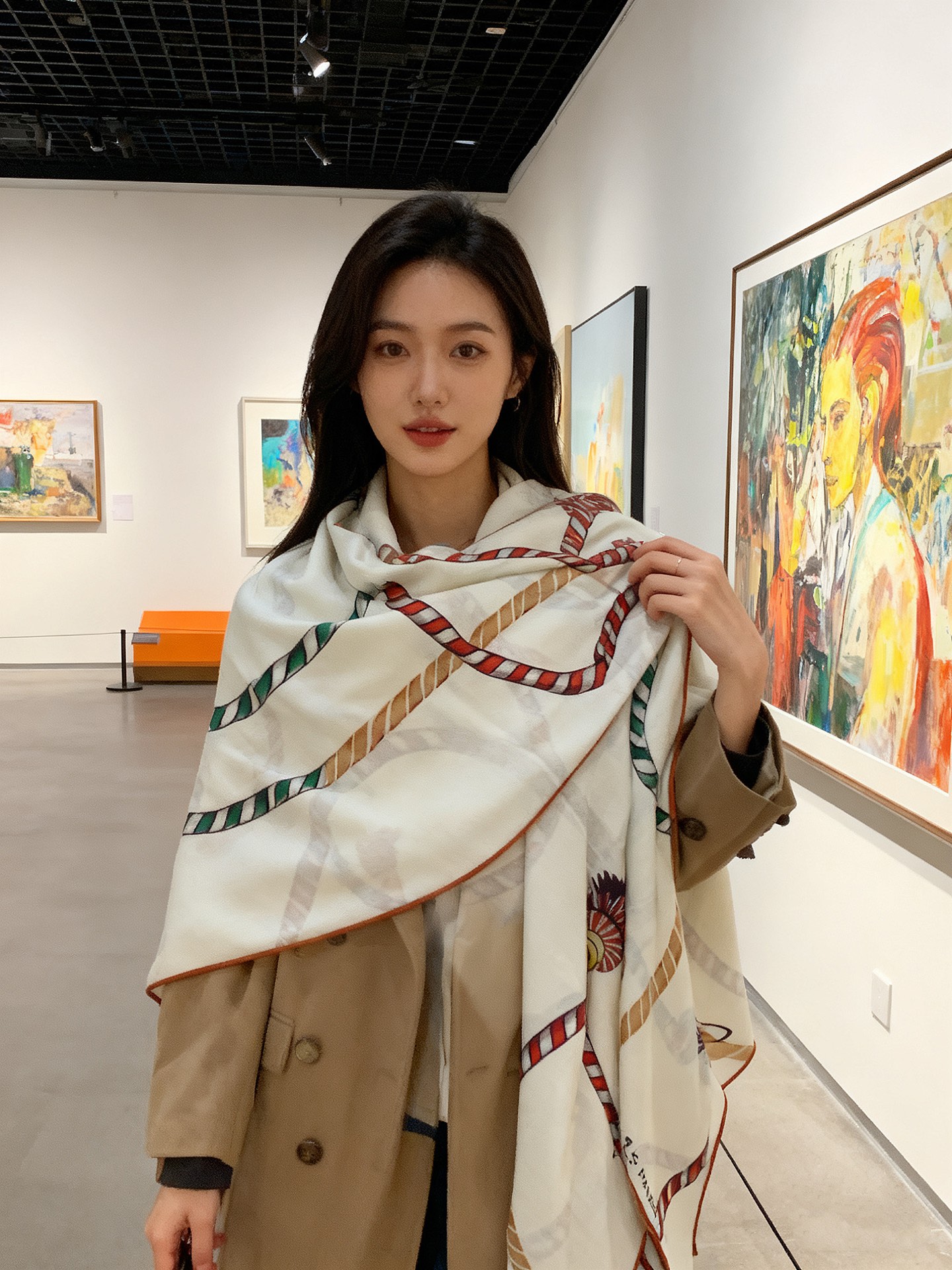 羊绒新款🆕👏👏买了都说好看‼️推荐💕爱马仕双面同色羊绒方巾【双面同色140】，顶级工艺超值‼️爱马仕专柜