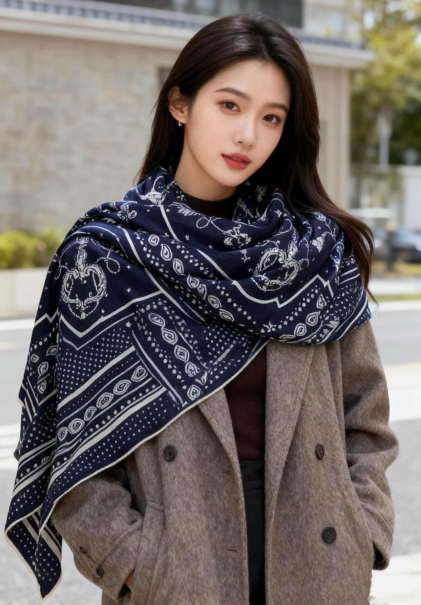 羊绒新款🆕👏👏买了都说好看‼️推荐💕爱马仕双面同色羊绒方巾【双面同色140】，顶级工艺超值‼️爱马仕专柜