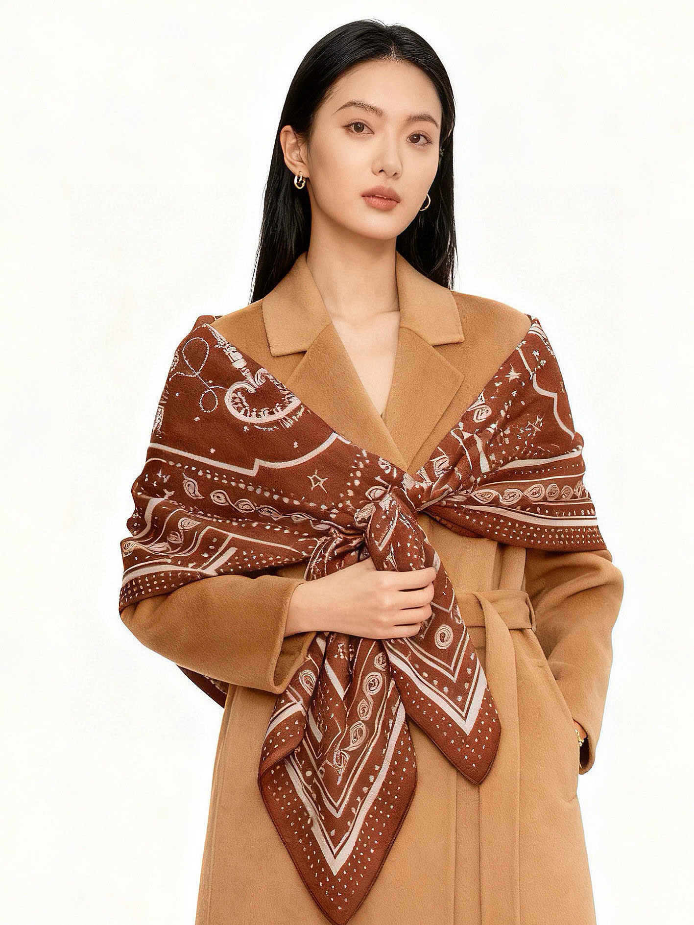 羊绒新款🆕👏👏买了都说好看‼️推荐💕爱马仕双面同色羊绒方巾【双面同色140】，顶级工艺超值‼️爱马仕专柜