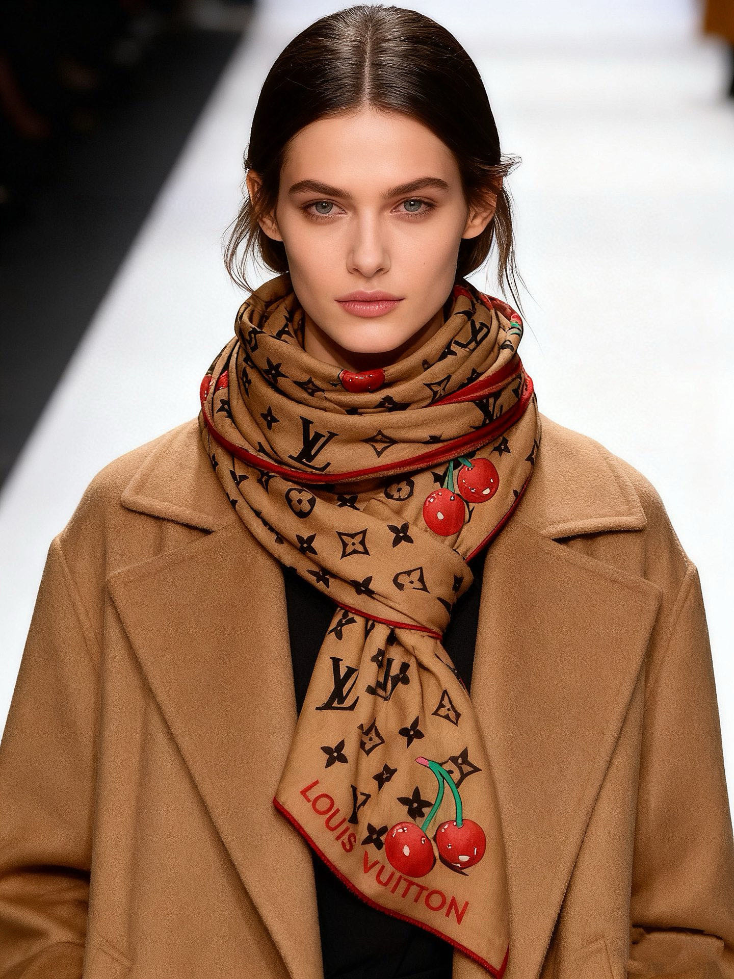 LV X TM MONOGRAMCERISE 140丝绒方巾【140双面丝绒同色】LV × TM Mon