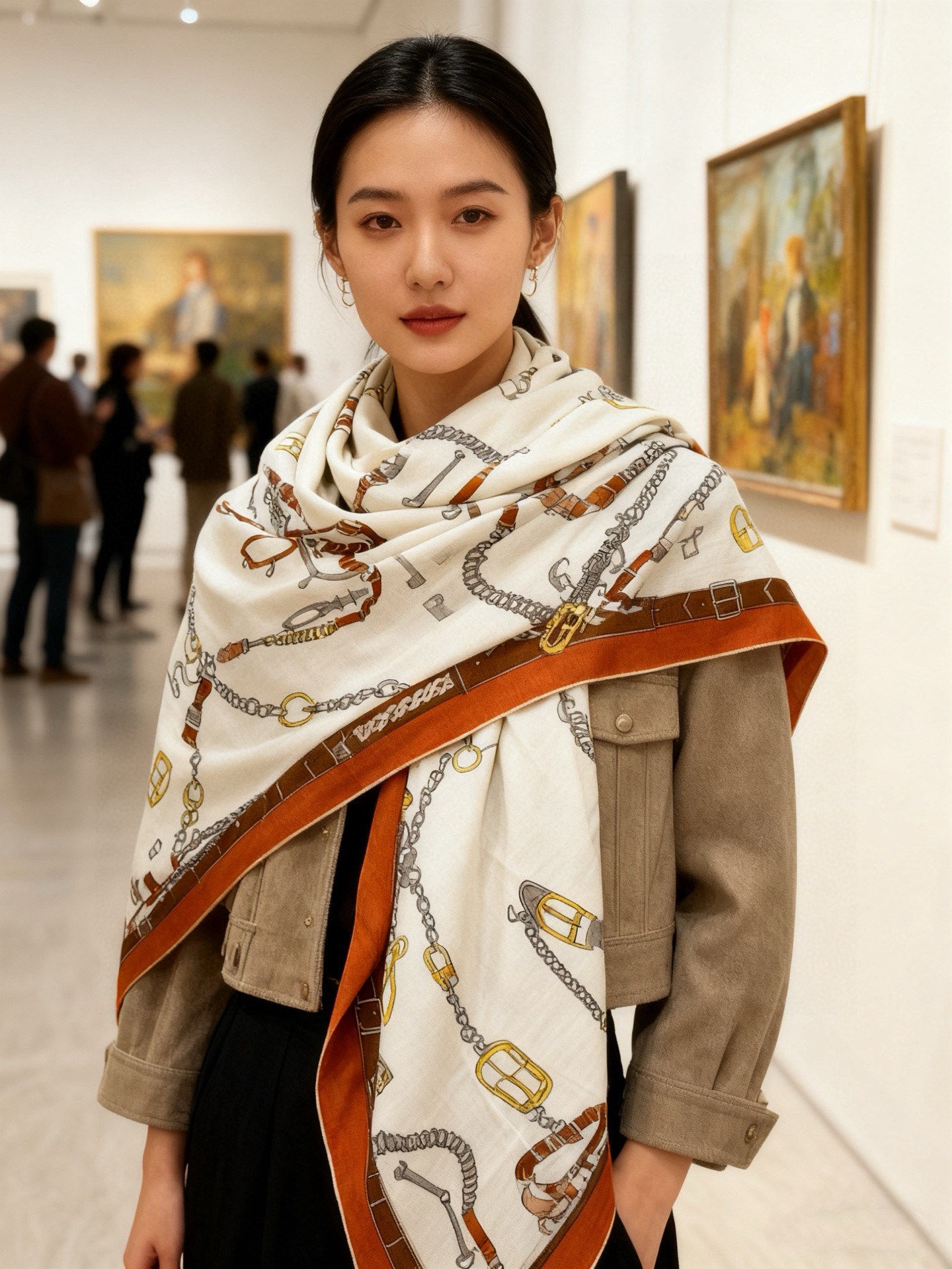 羊绒新款🆕👏👏买了都说好看‼️推荐💕爱马仕双面同色羊绒方巾【跃动的马儿双面同色140】，顶级工艺超值‼️