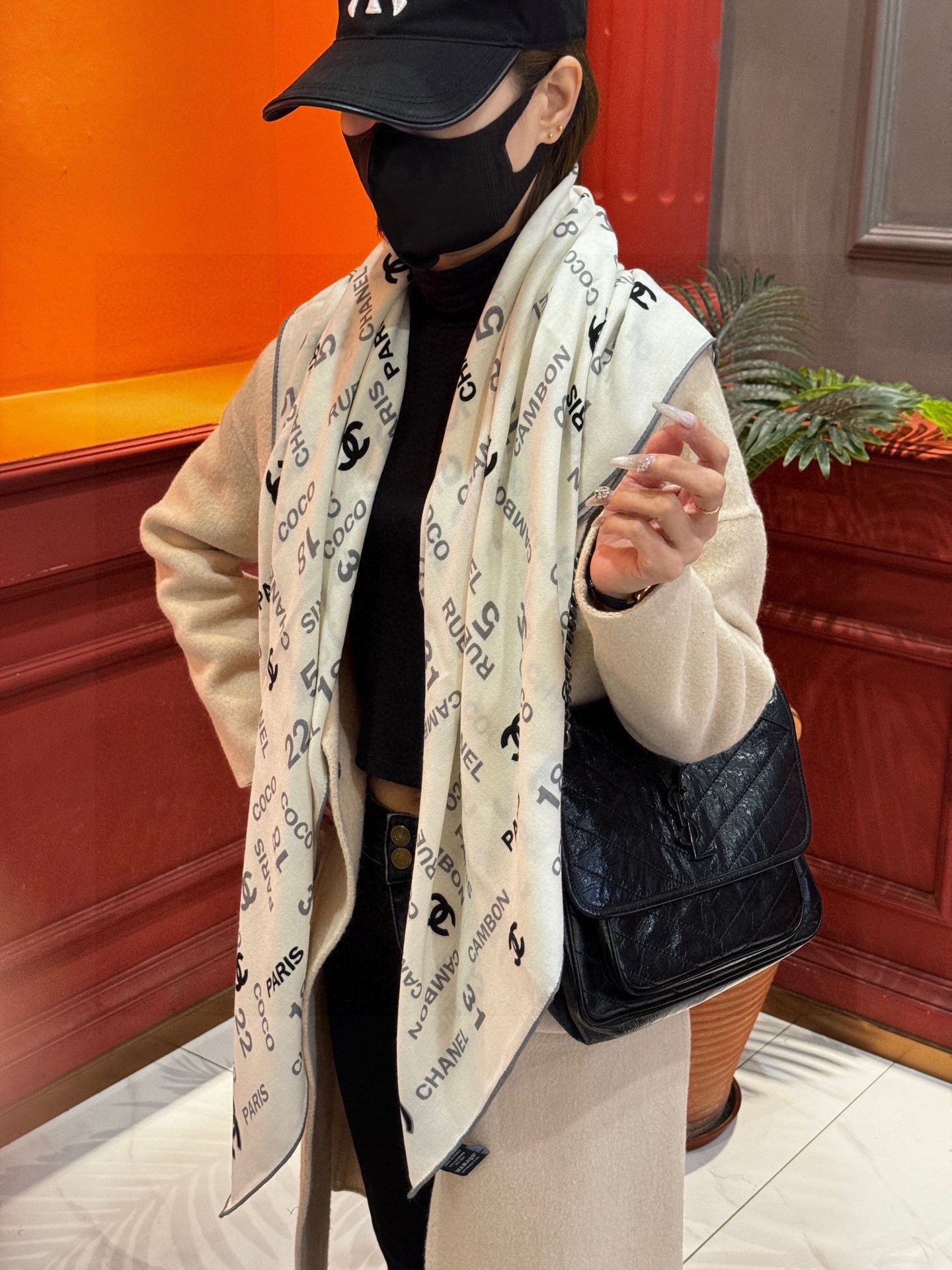 【升级双面同色 加密面料】 上新❤️ 140*140台版印花 黑白二色 高级都市新贵！山茶花的再一次邂逅