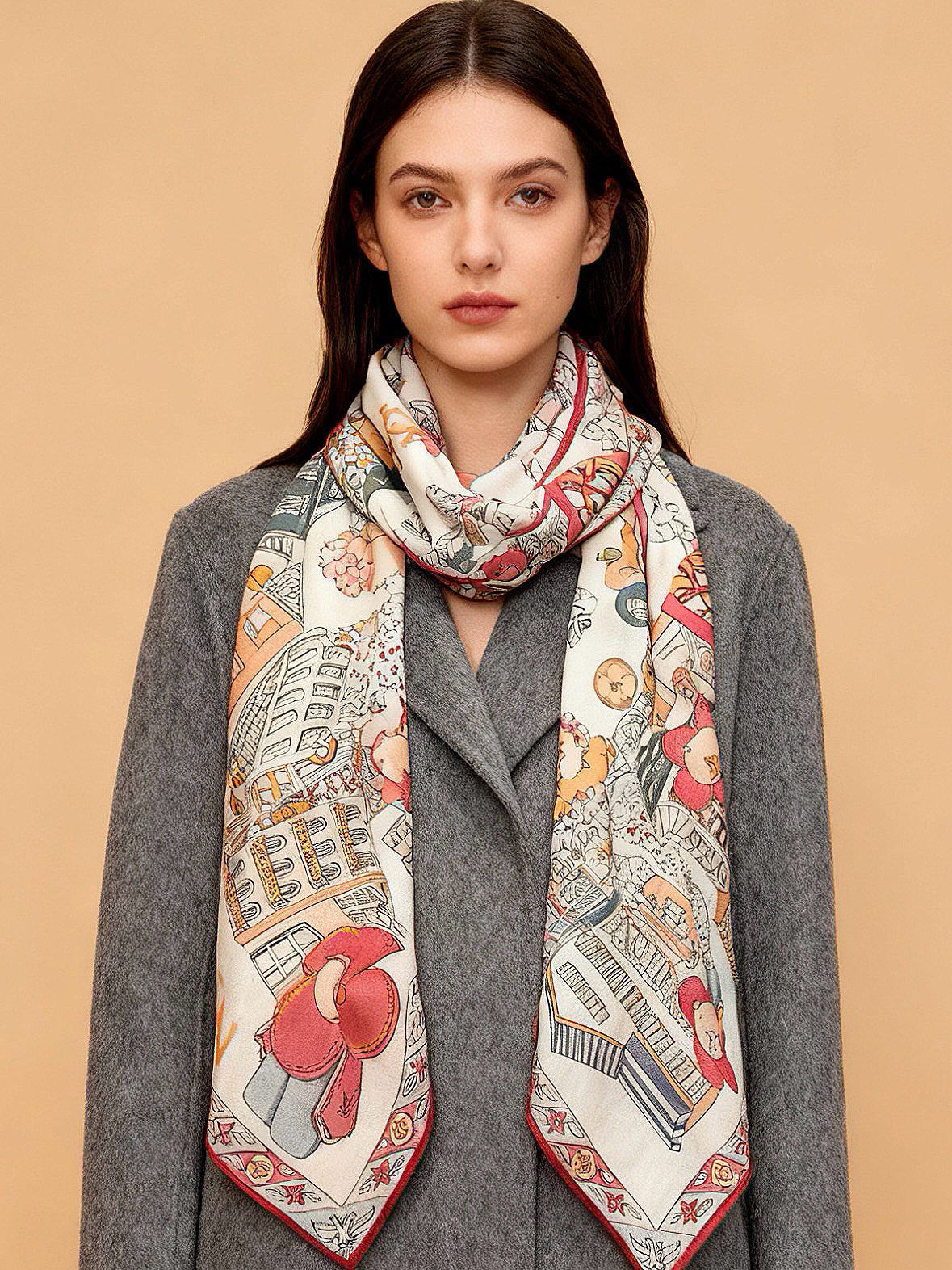 P230 🆕L.vip 定制级别  
【双面同色高奢丝绒方巾，baby绒级别的超柔触感】只有我家的品质才能叫丝绒方巾
路易威登标志性吉祥物 Vivienne 首次亮相围巾图案 
Vivienne 是独一无二的。她是路易威登家族的活泼一员，虽然起初只是小小饰品，却有着迷人魅力，无论何种场合，她都能随心驾驭。作为吉祥物，Vivienne 以风趣活泼诠释品牌各款产品，展现了她对生活的热爱及其大胆、独特的个性。尺寸：140*140