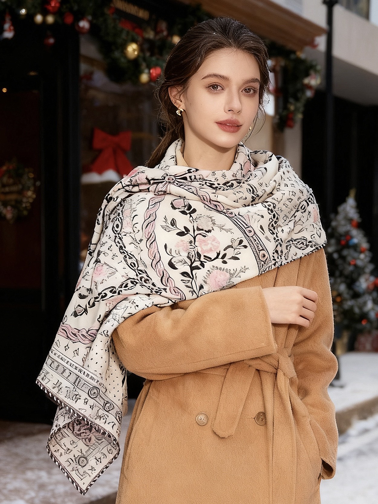 LV x TM 140披肩【140顶级丝绒双面同色披肩】本款LVxTMMonogram Multicol